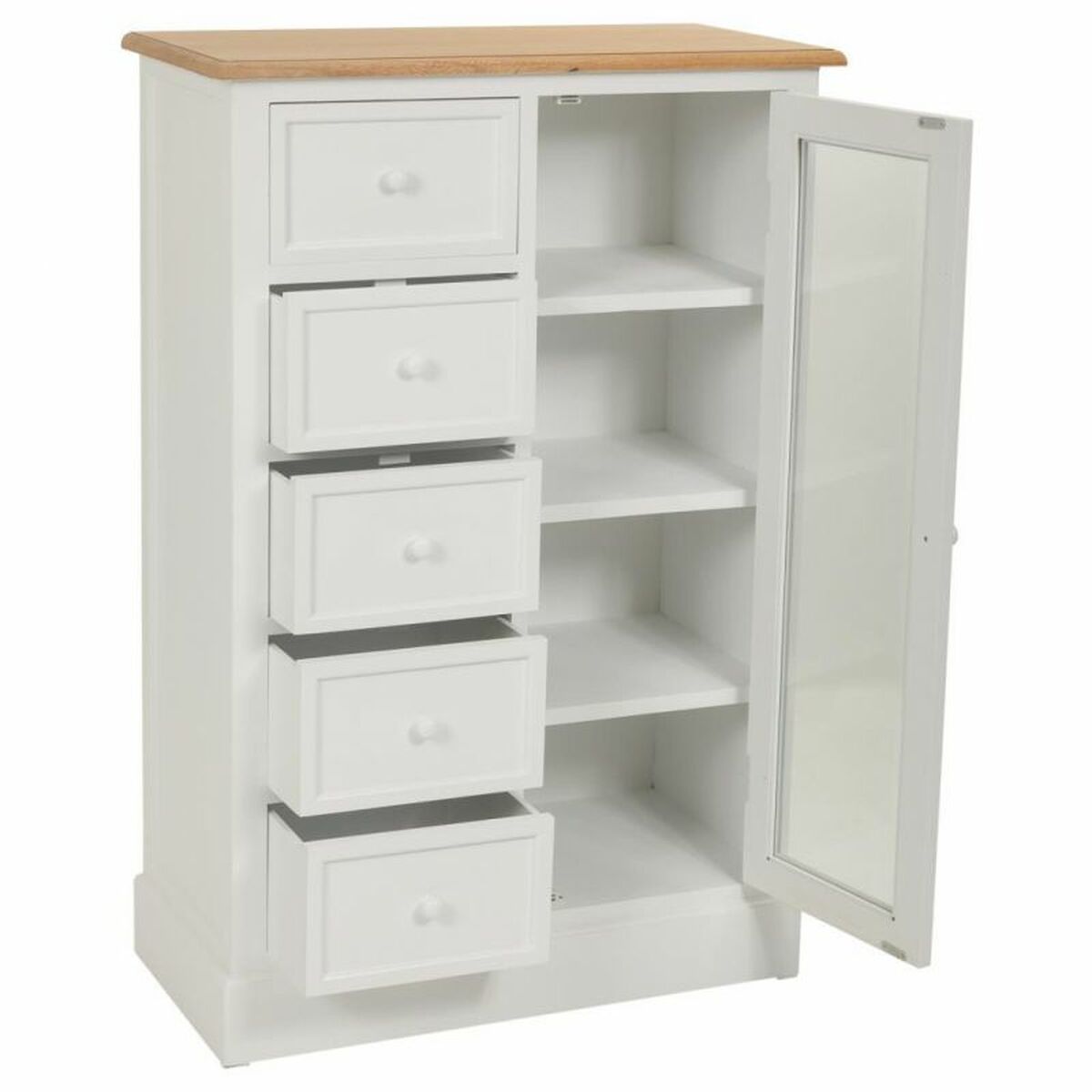 Byrå Alexandra House Living Vit Naturell Paulowniaträ Trä MDF 35 x 110 x 72 cm - 2