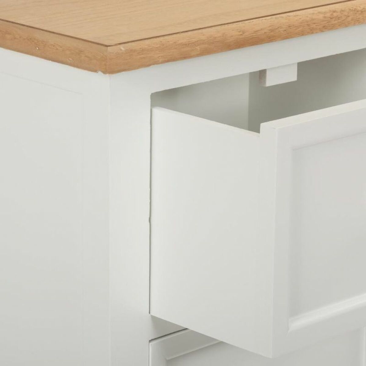 Byrå Alexandra House Living Vit Naturell Paulowniaträ Trä MDF 35 x 110 x 72 cm - 3
