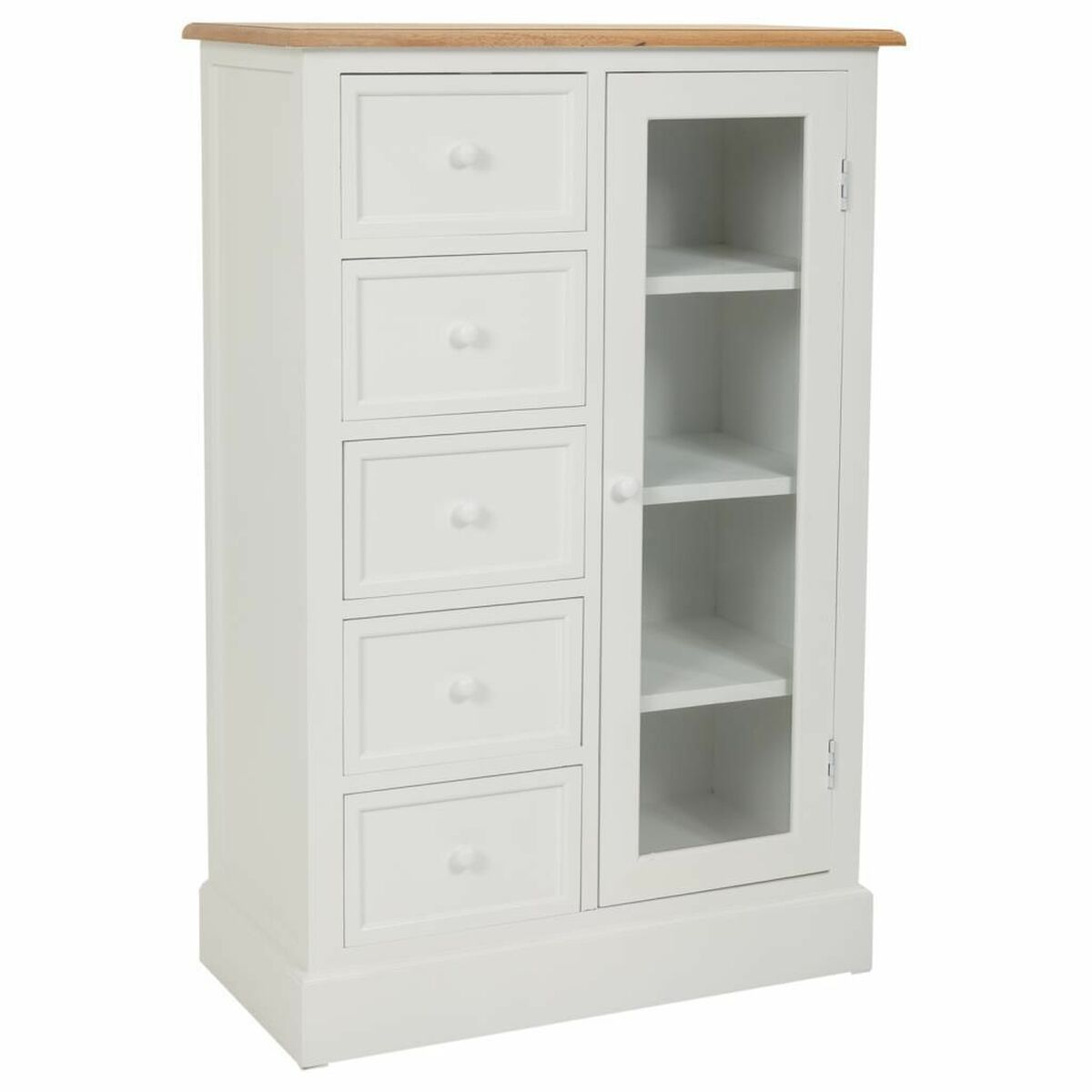 Byrå Alexandra House Living Vit Naturell Paulowniaträ Trä MDF 35 x 110 x 72 cm