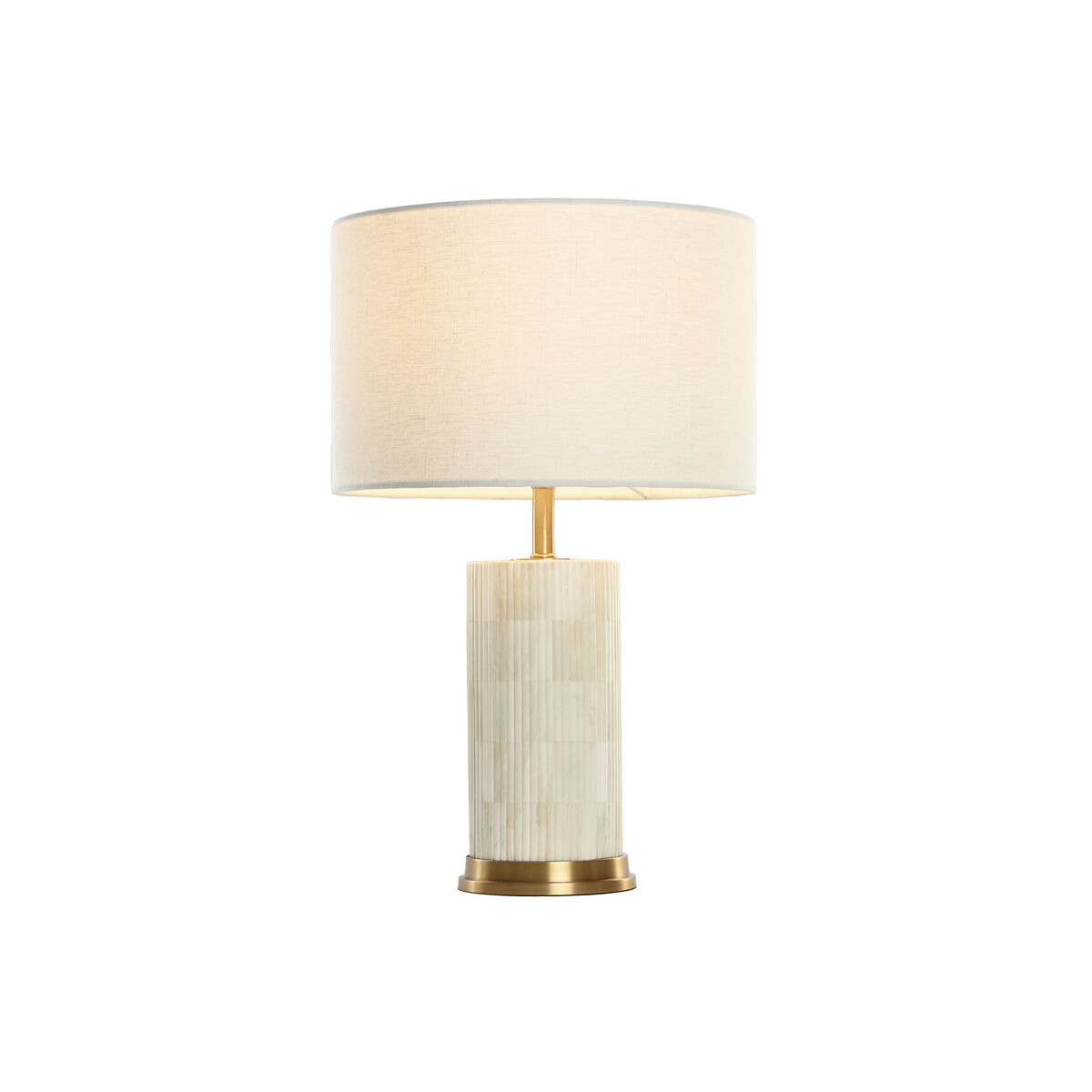 Bordslampa Home ESPRIT Vit Beige Gyllene 50 W 220 V - 2