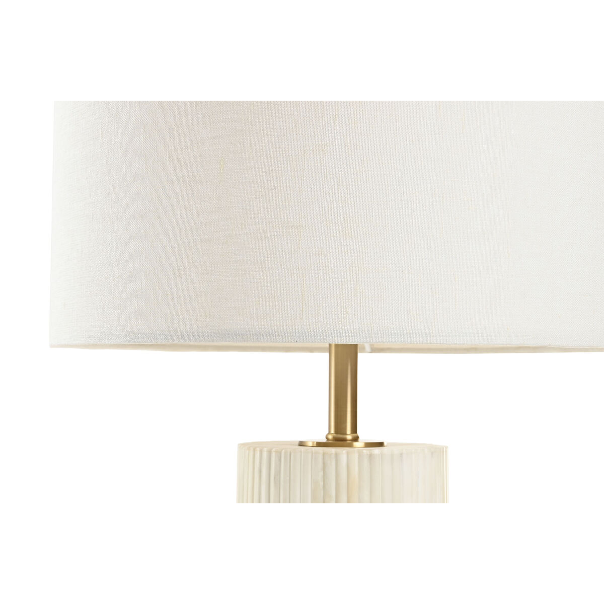 Bordslampa Home ESPRIT Vit Beige Gyllene 50 W 220 V - 3
