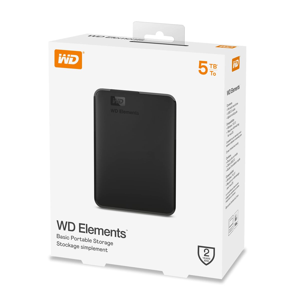 Extern Hårddisk Western Digital Elements Portable Svart 5 TB - 3