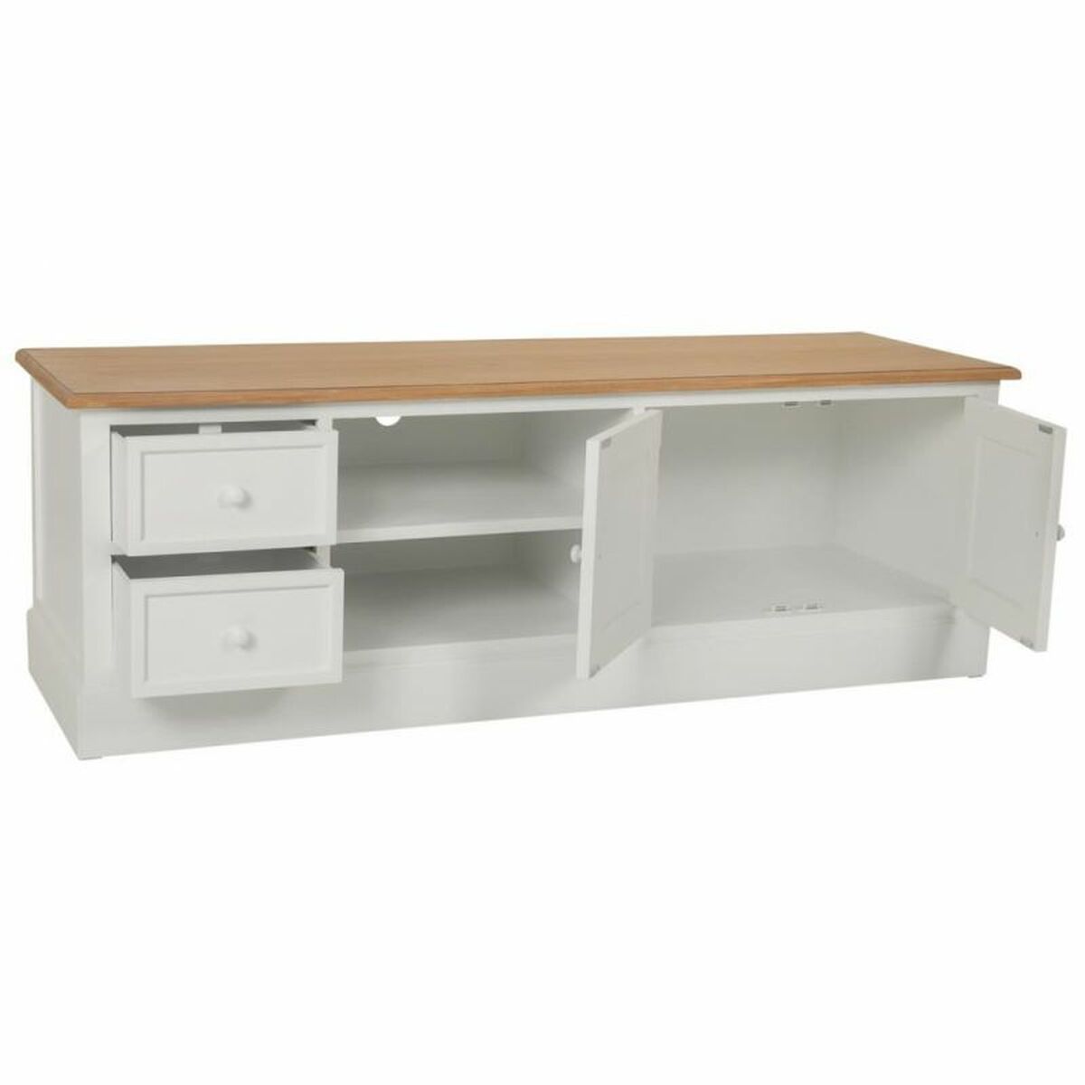 Flerfunktionslådor Alexandra House Living Vit Naturell Paulowniaträ Trä MDF 45 x 50 x 150 cm - 4