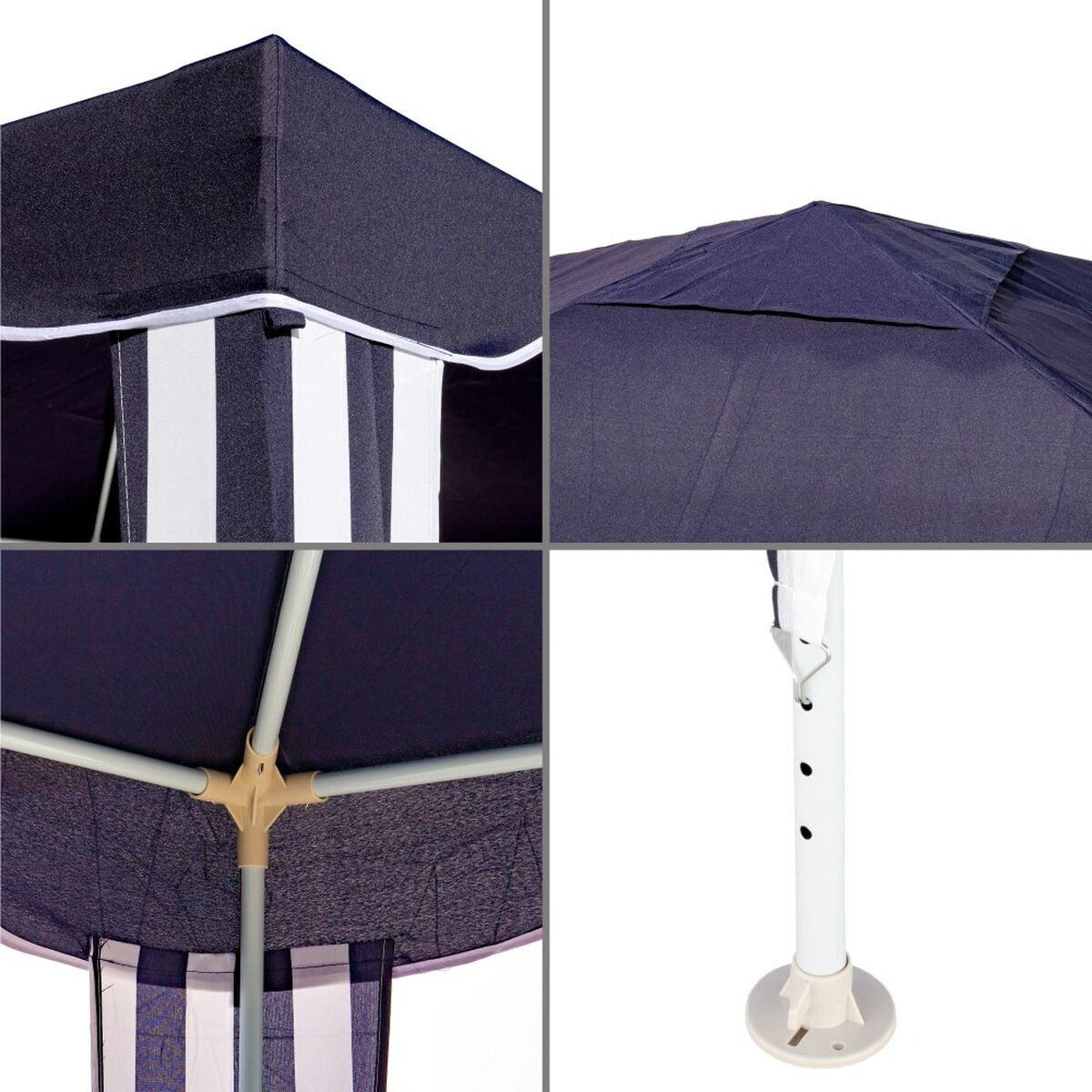 Pergola Gazebo Polyester Stål 300 x 300 x 245 cm - 3