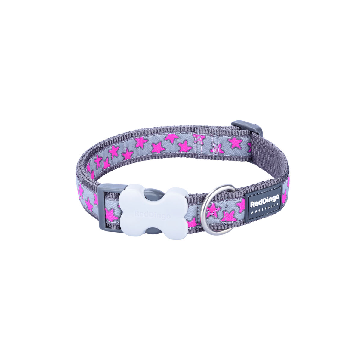 Hundhalsband Red Dingo STYLE HOT PINK ON COOL GREY 41-63 cm - 2