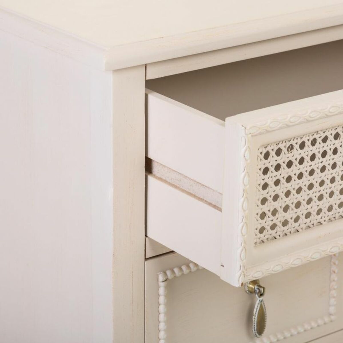 Kommod Alexandra House Living Grå Rosa Rattan Granträ Trä MDF 36 x 70 x 65 cm - 7
