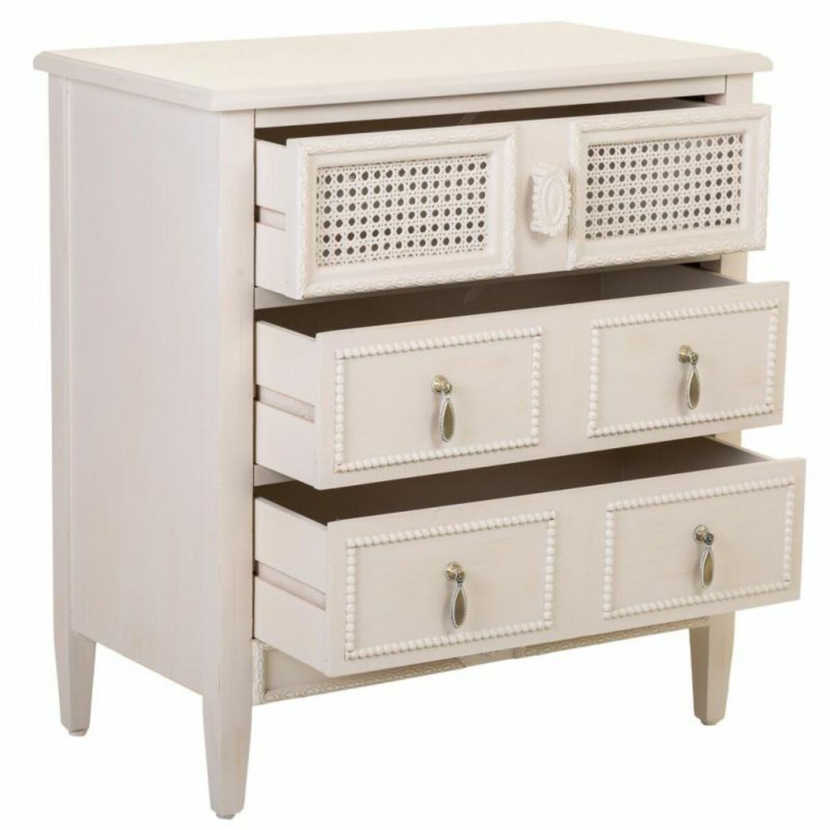 Kommod Alexandra House Living Grå Rosa Rattan Granträ Trä MDF 36 x 70 x 65 cm - 5