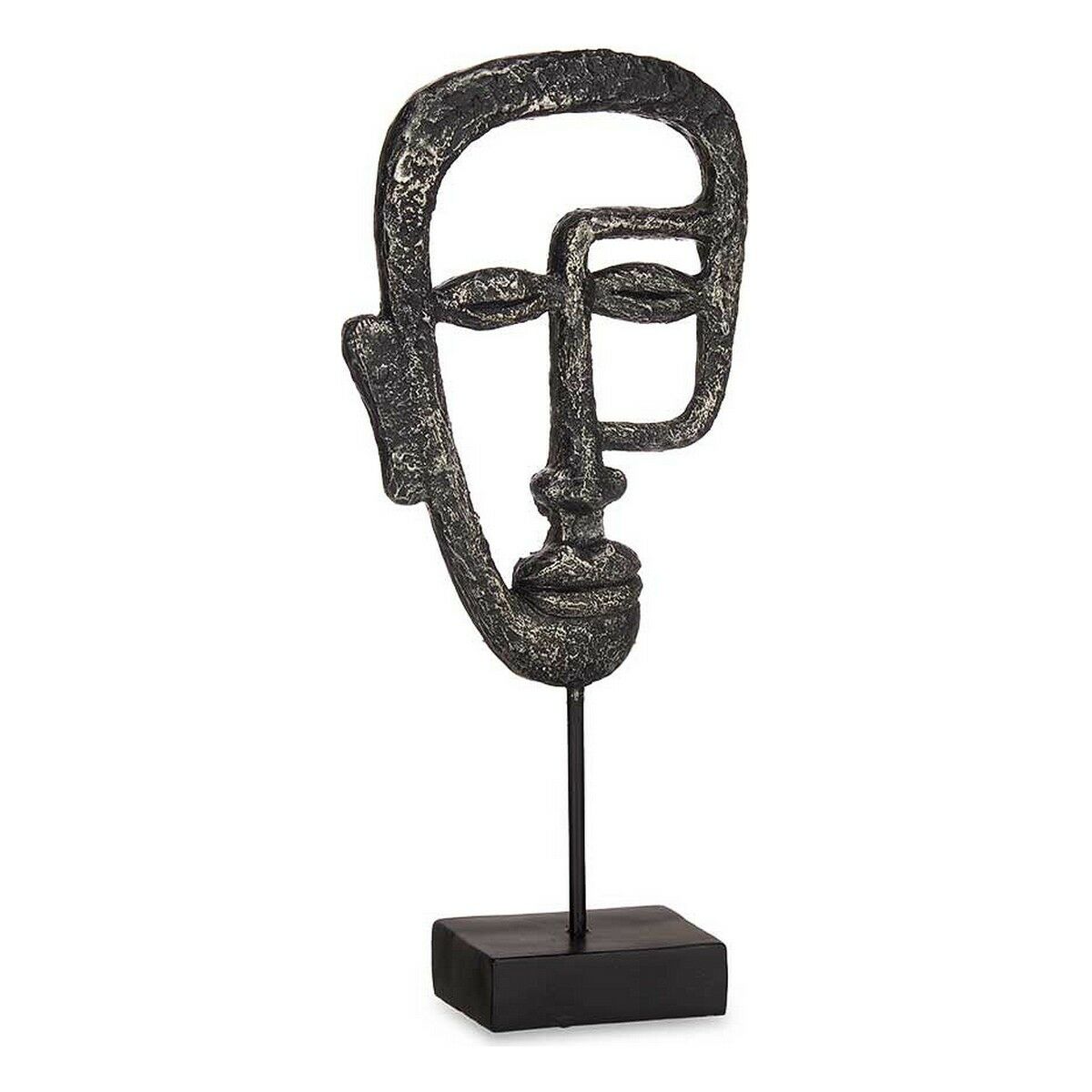 Prydnadsfigur Ansikte Svart Polyresin (19,5 x 38 x 10,5 cm) - 3