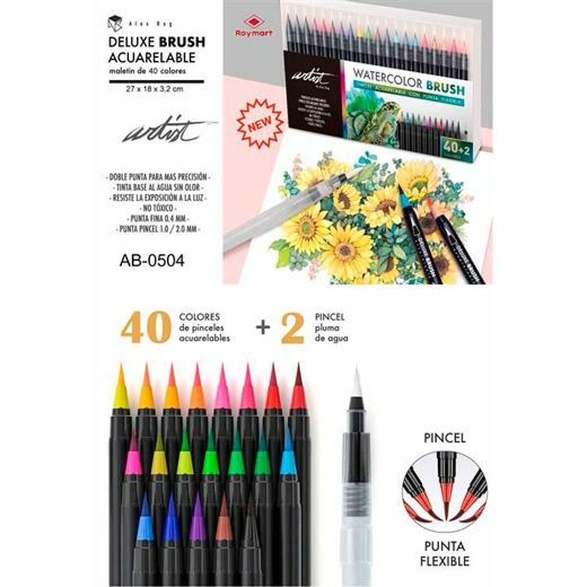 Tuschpennor Alex Bog Deluxe Brush Acuarelable Multicolour - 5