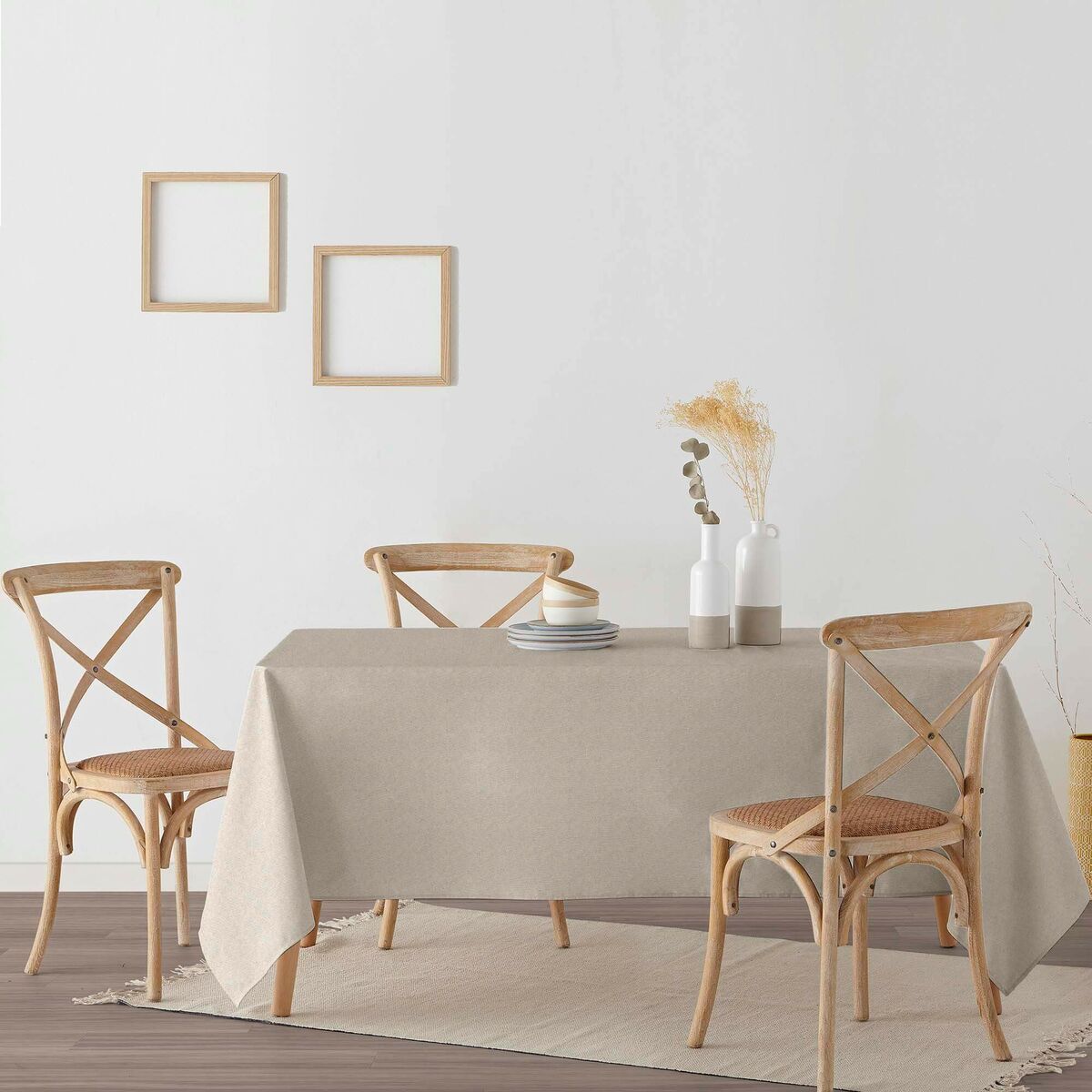 Fläckresistent bordsduk Belum Liso linne 180 x 180 cm XL - 3