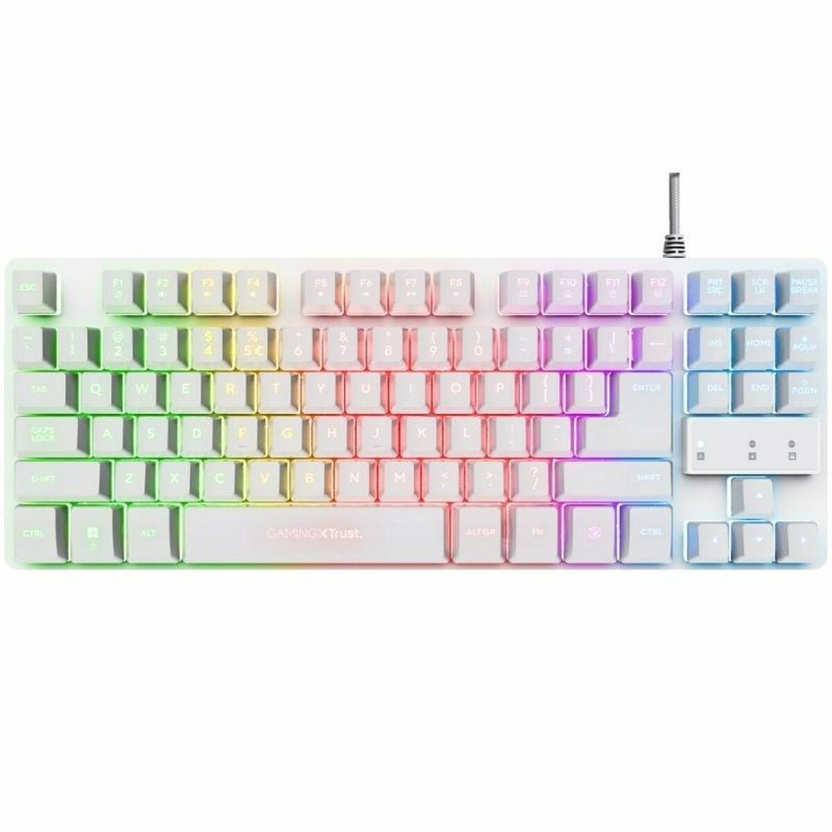 Gaming Tangentbord/ OR: Speltangentbord Trust GXT 833W Vit Qwerty Spanska QWERTY - 2