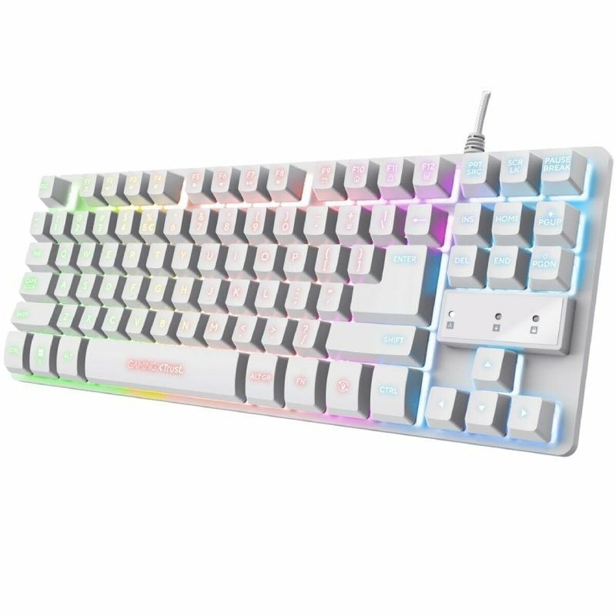 Gaming Tangentbord/ OR: Speltangentbord Trust GXT 833W Vit Qwerty Spanska QWERTY