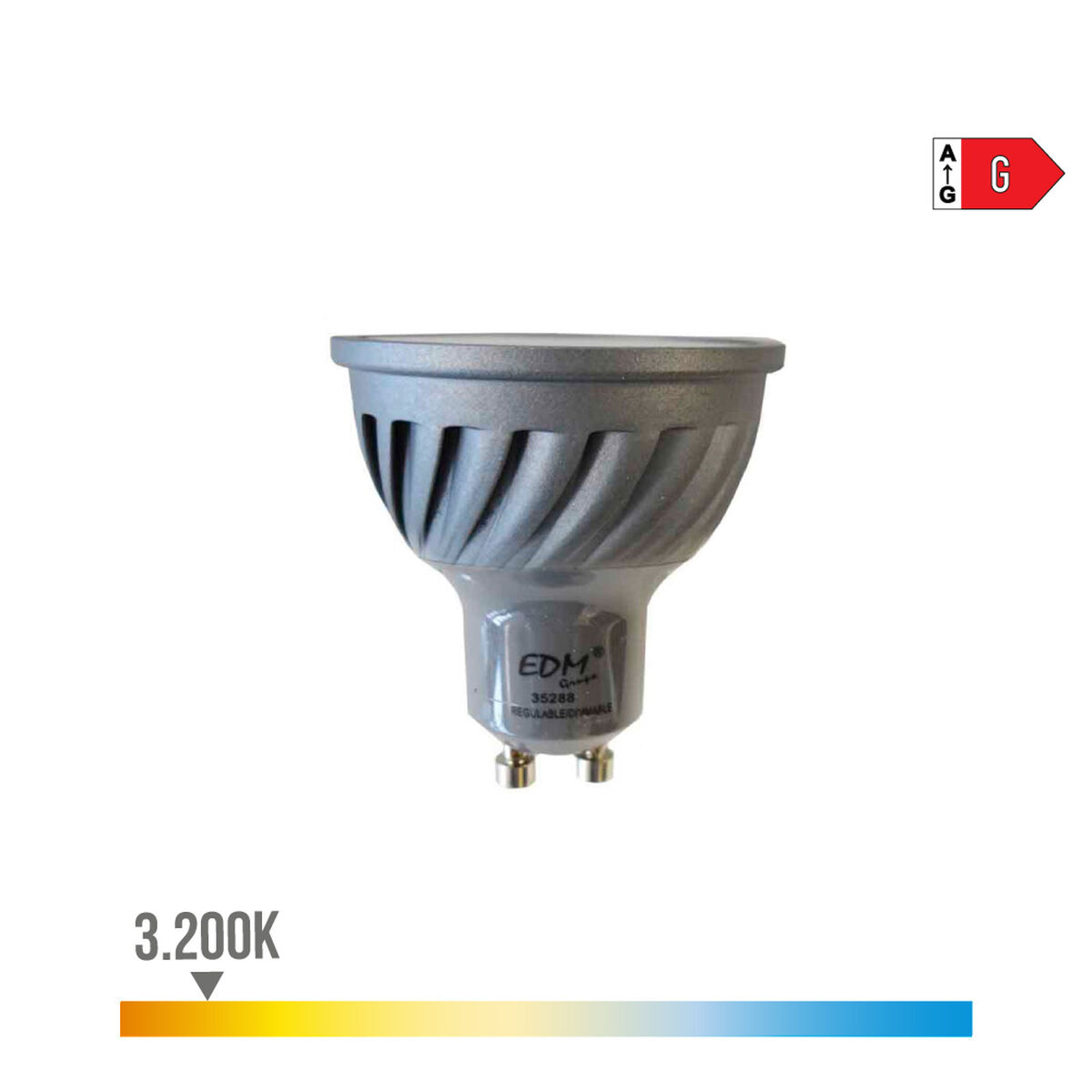 LED-lampa EDM Justerbart G 6 W GU10 480 Lm Ø 5 x 5,5 cm (3200 K) - 3
