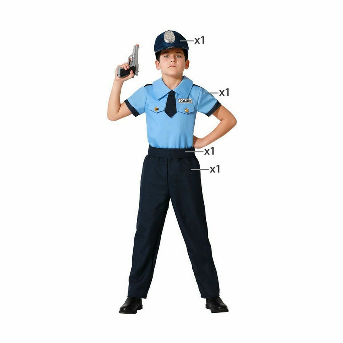 Maskeraddräkt för barn Polis - 7