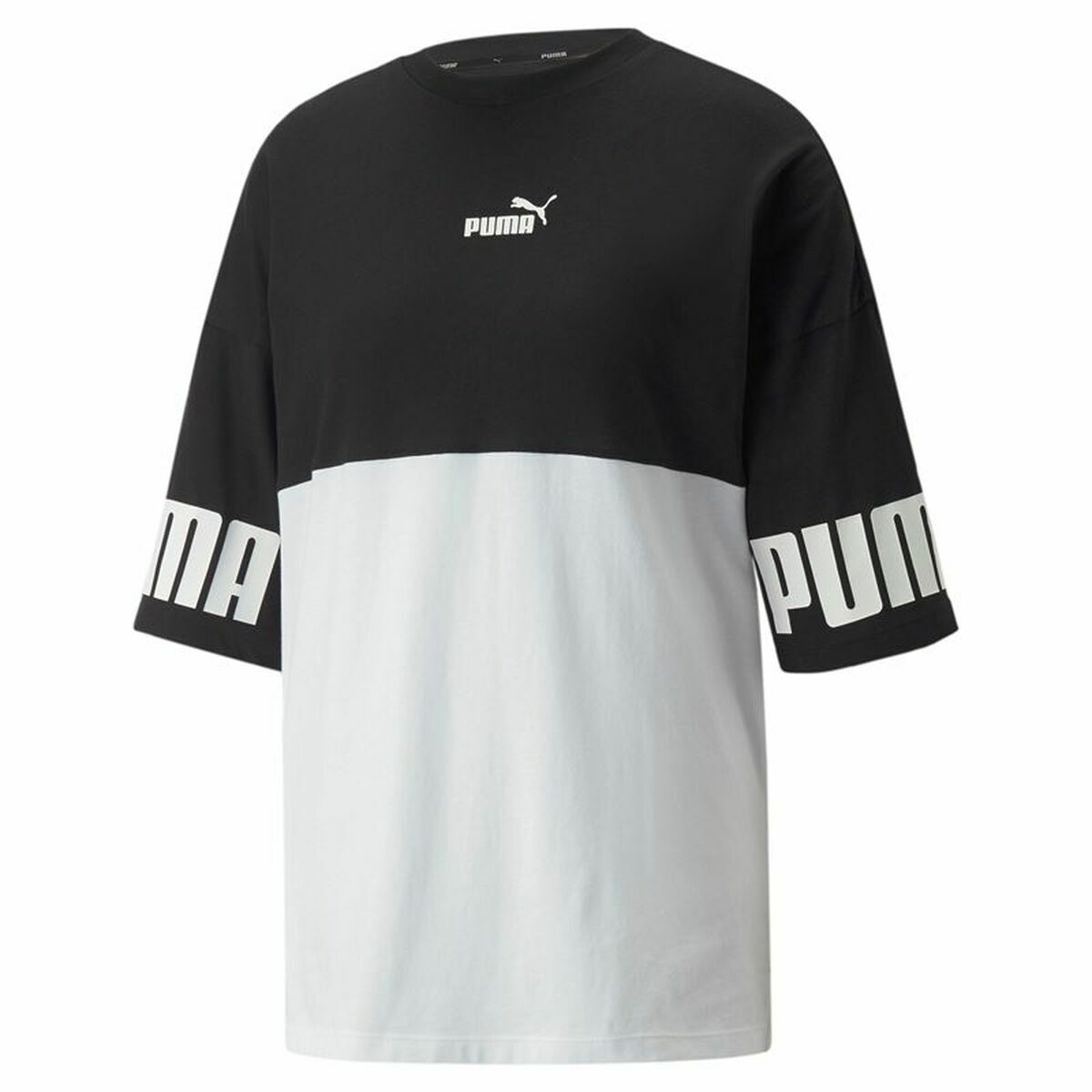 T-shirt med kortärm Dam Puma Power Colorblock Vit Svart - 9