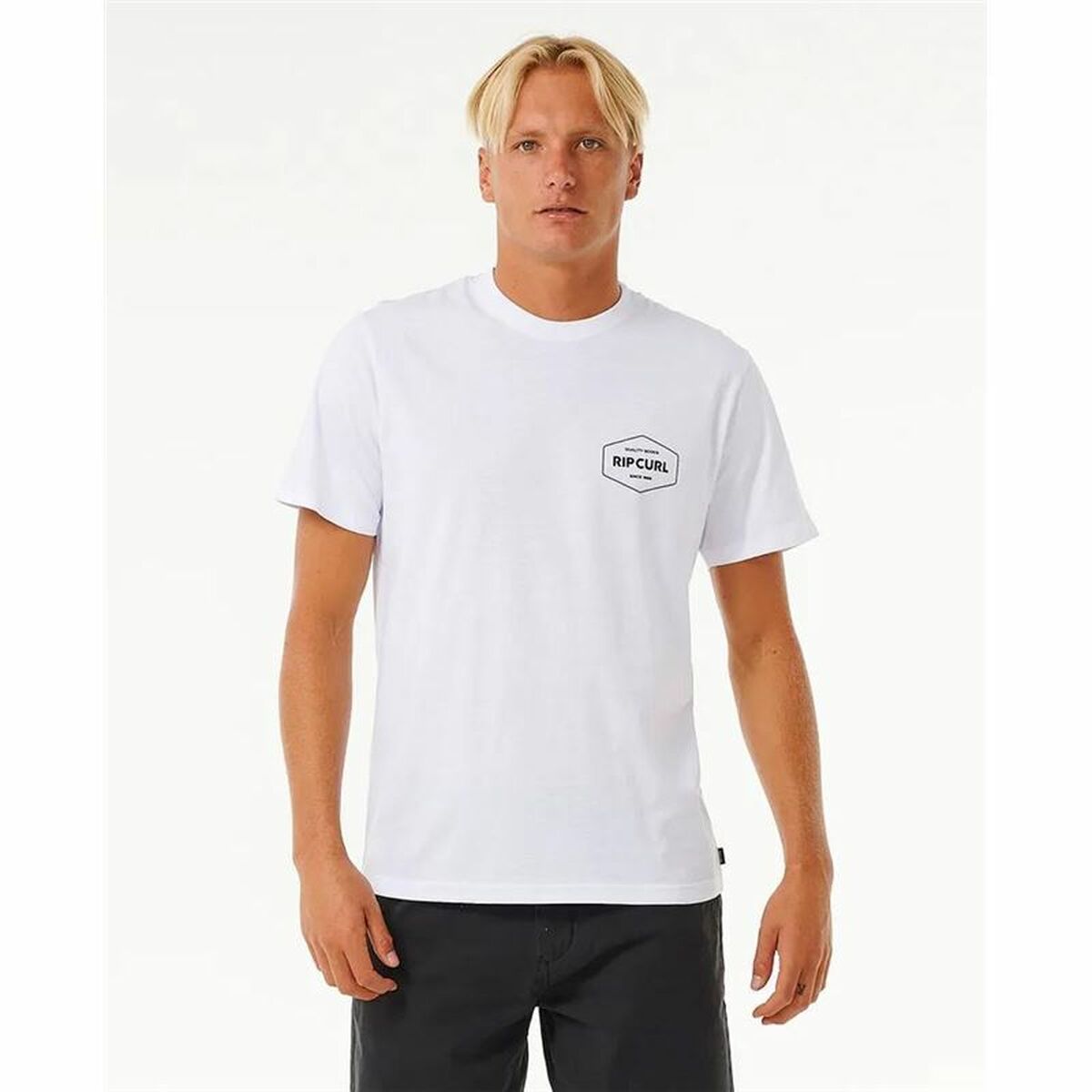 T-shirt med kortärm Herr Rip Curl Stapler  Vit - 3