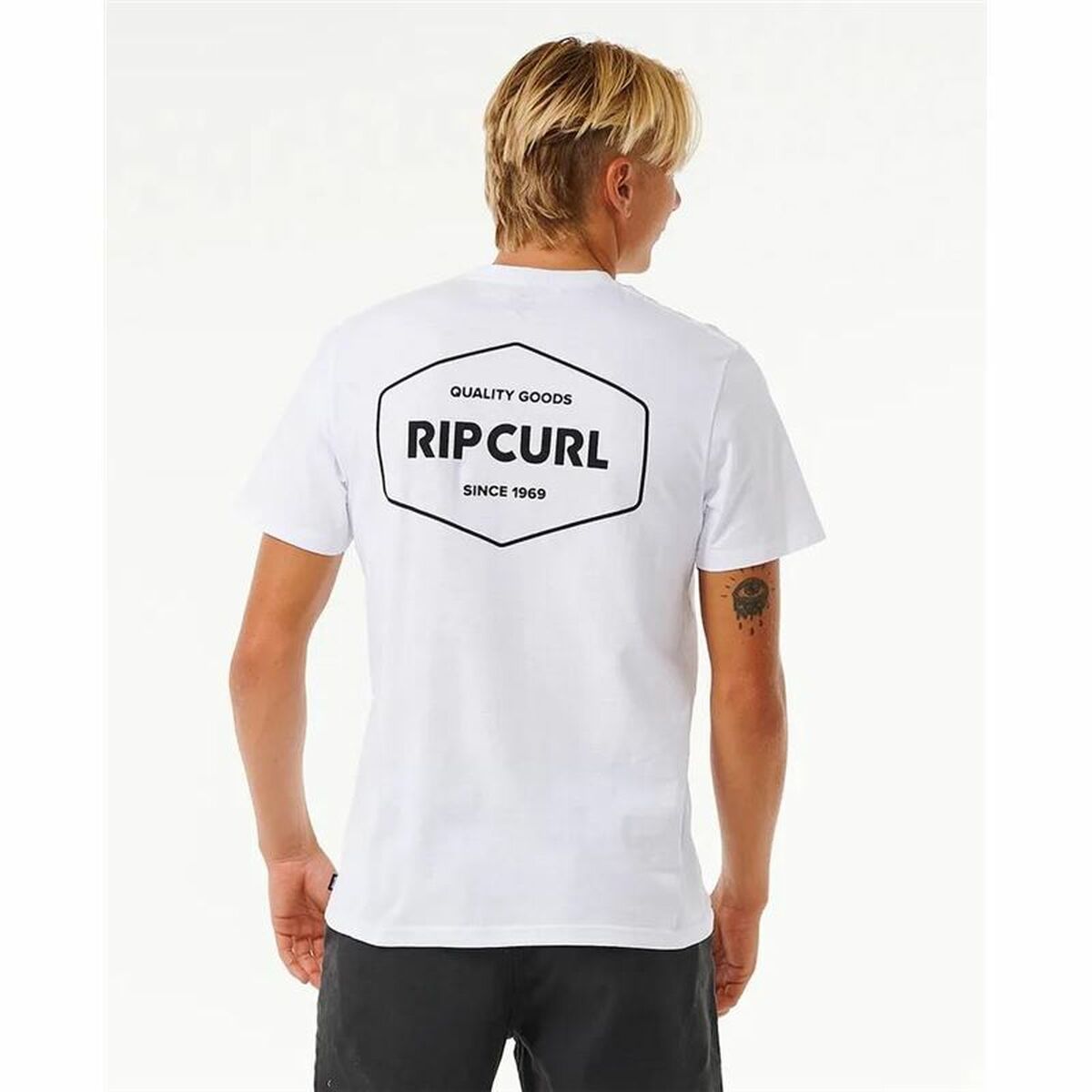 T-shirt med kortärm Herr Rip Curl Stapler  Vit - 2