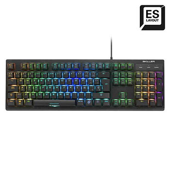 Gaming Tangentbord/ OR: Speltangentbord Sharkoon 4044951030873 Svart Qwerty Spanska
