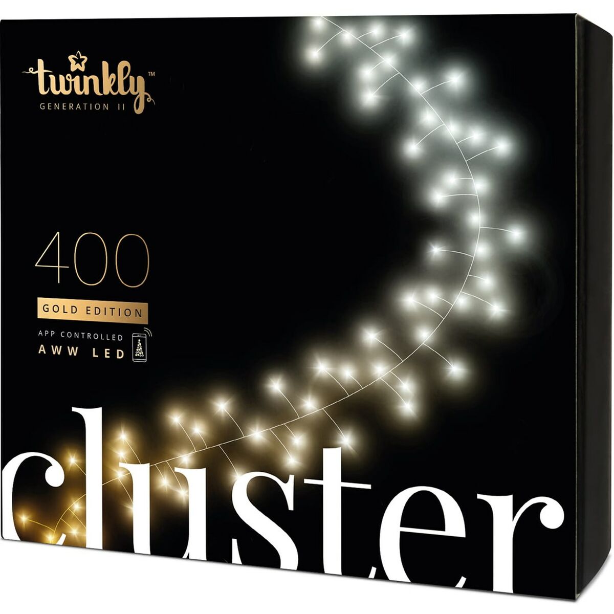 LED-krans Twinkly CLUSTER Jul Svart 6 m - 2