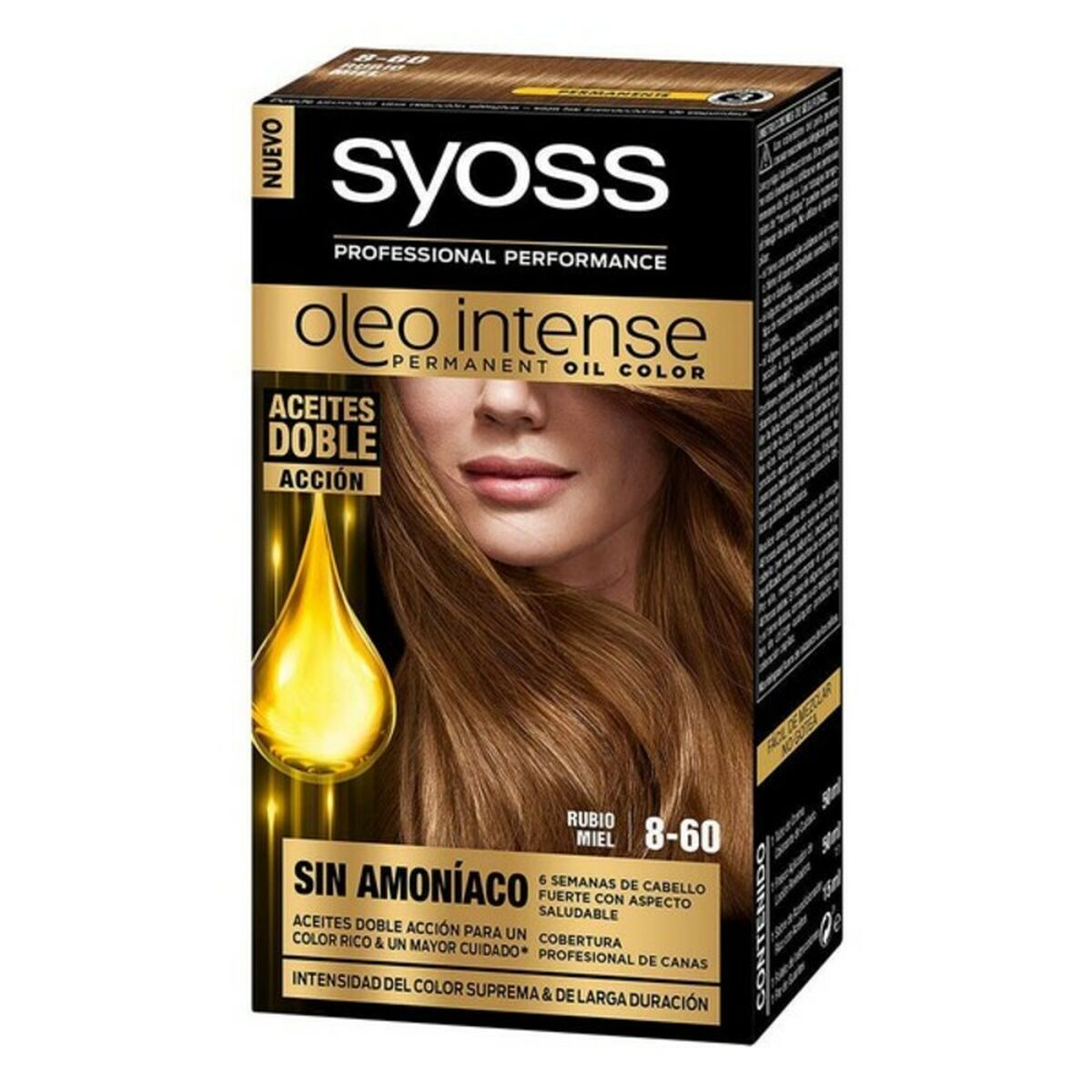Permanent färg Syoss Olio Intense Honungsblond Nº 8,60 Platinablont Nº 8.60-Rubio Miel - 7