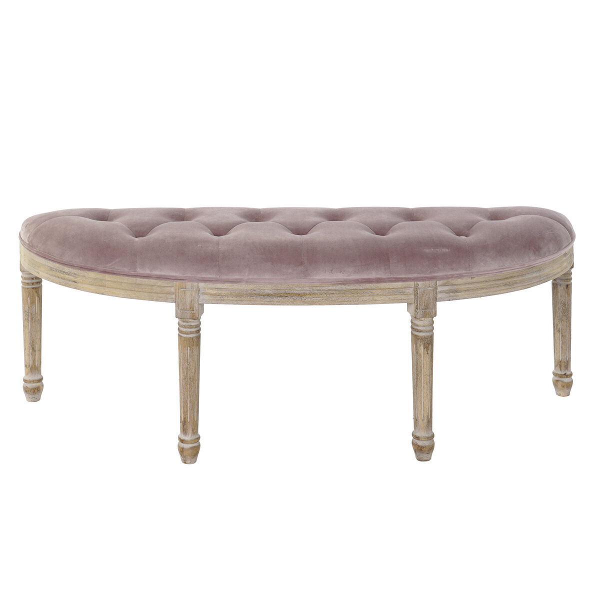 Sittpall DKD Home Decor   Naturell Rosa Polyester Sammet Gummiträ (125 x 43 x 48 cm) - 3