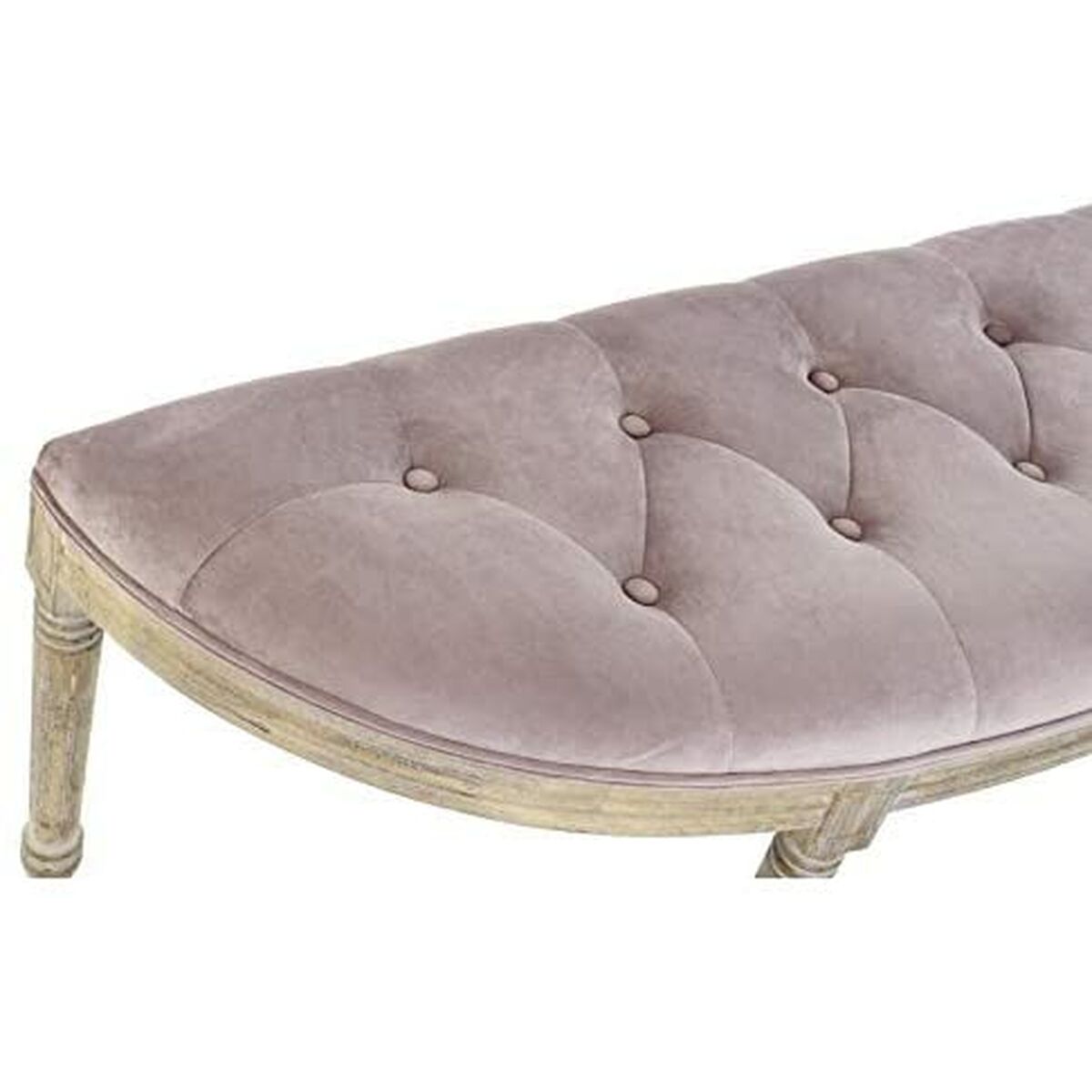 Sittpall DKD Home Decor   Naturell Rosa Polyester Sammet Gummiträ (125 x 43 x 48 cm) - 4