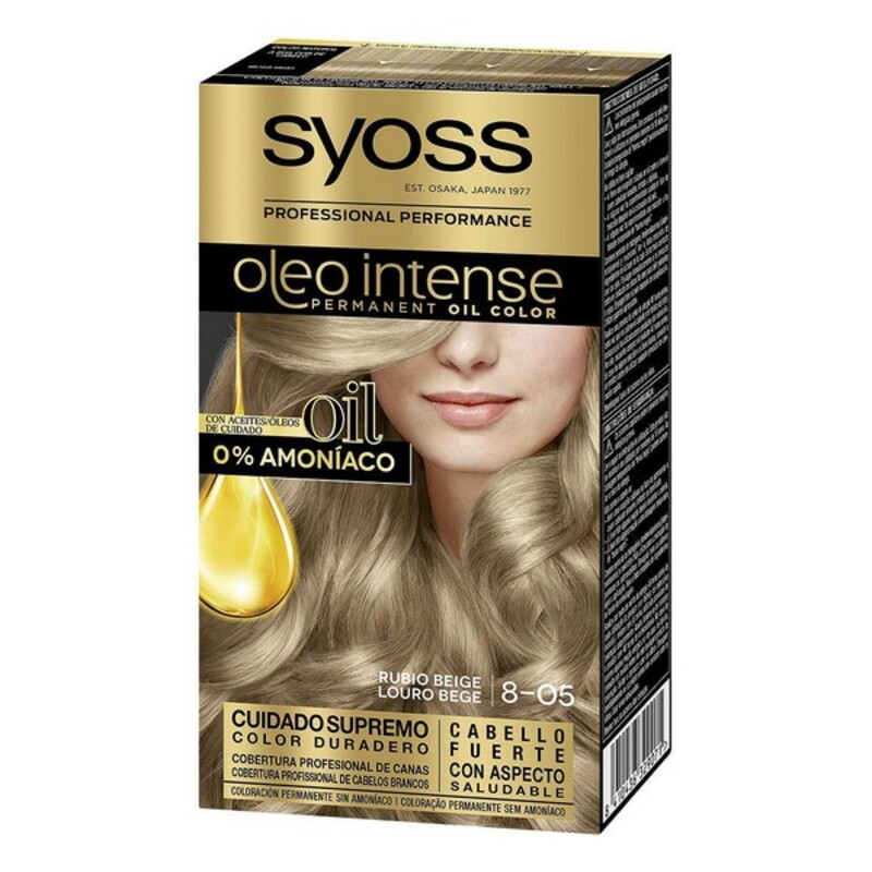 Permanent färg Syoss Olio Intense Beige Blont Nº 8,05 Platinablont Nº 8.05-Rubio Beige