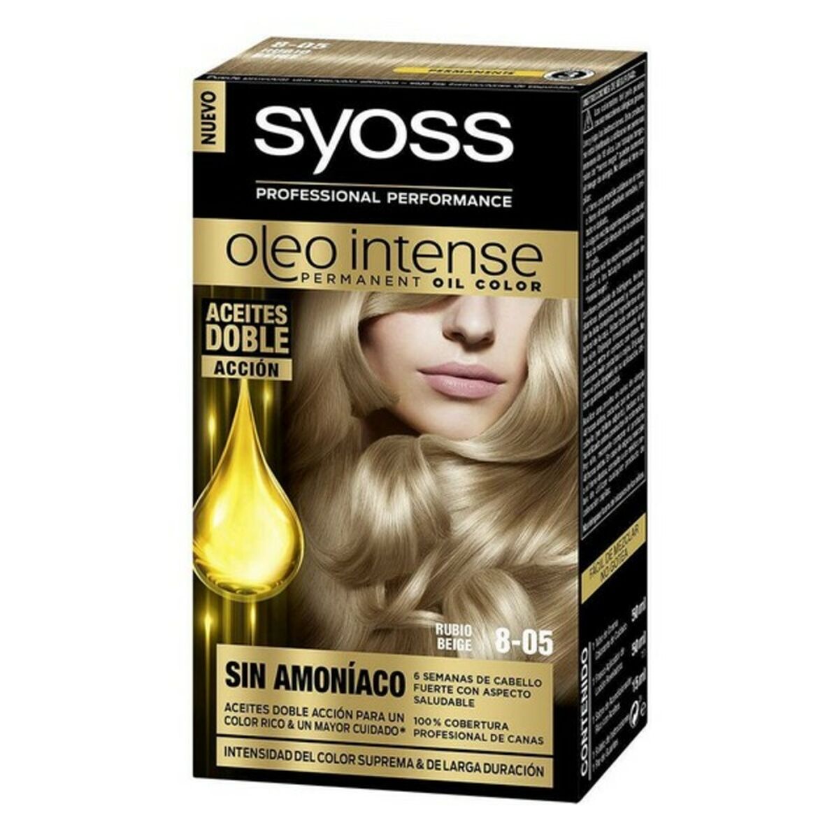 Permanent färg Syoss Olio Intense Beige Blont Nº 8,05 Platinablont Nº 8.05-Rubio Beige - 7