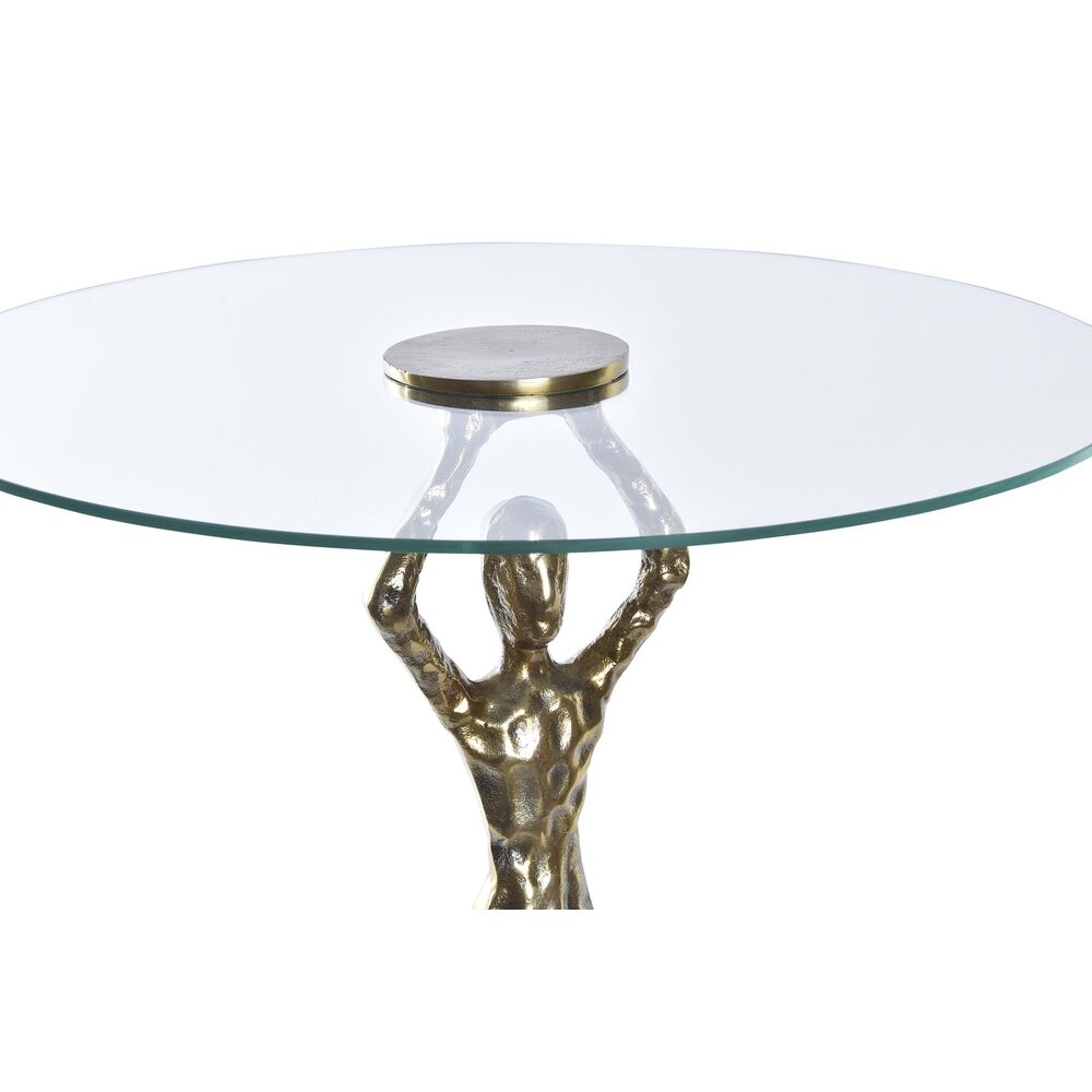 Sidobord DKD Home Decor Glas Gyllene Aluminium 46 x 46 x 57 cm - 2