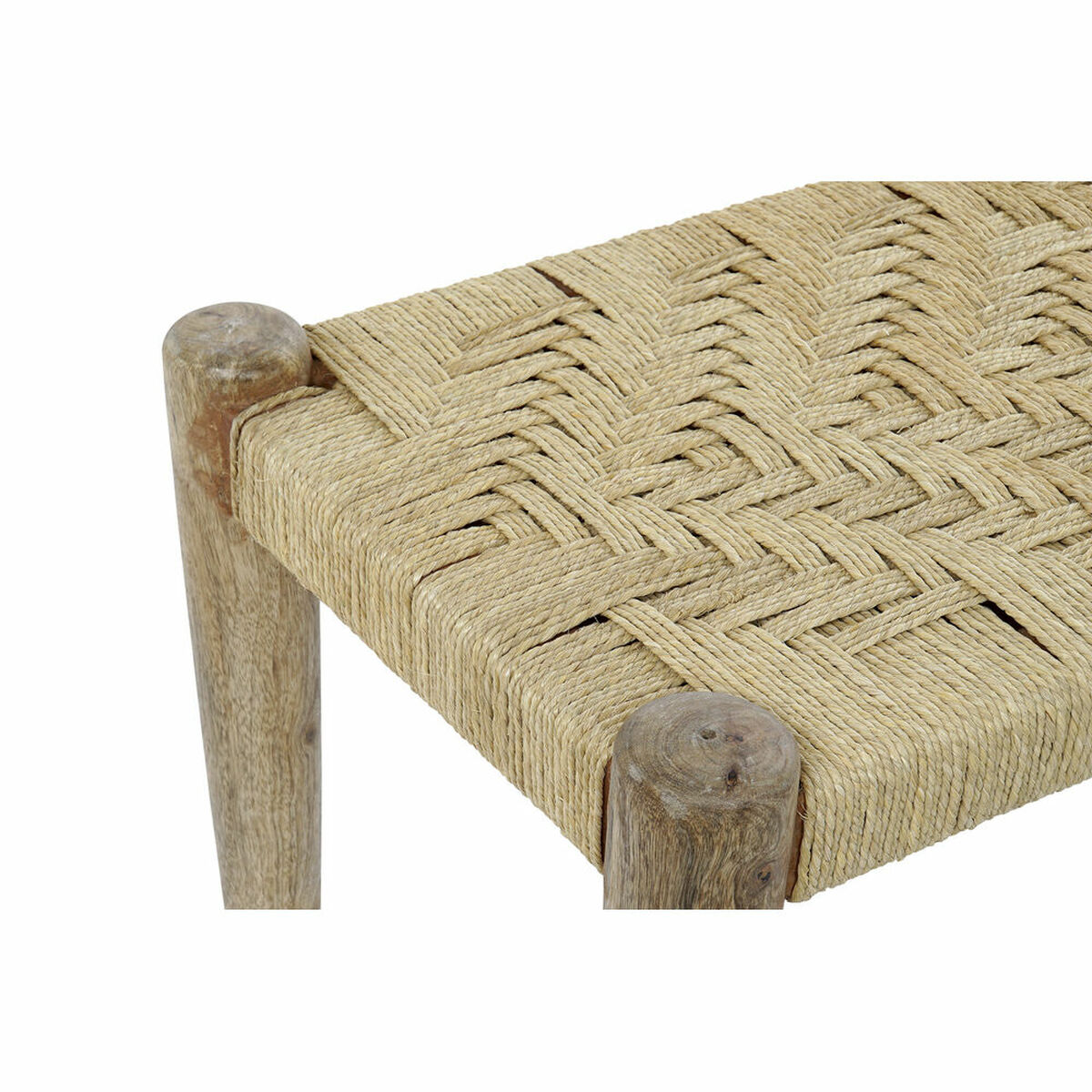 Sittpall DKD Home Decor Naturell Snöre Mangoträ (88 x 42 x 39,5 cm) - 4