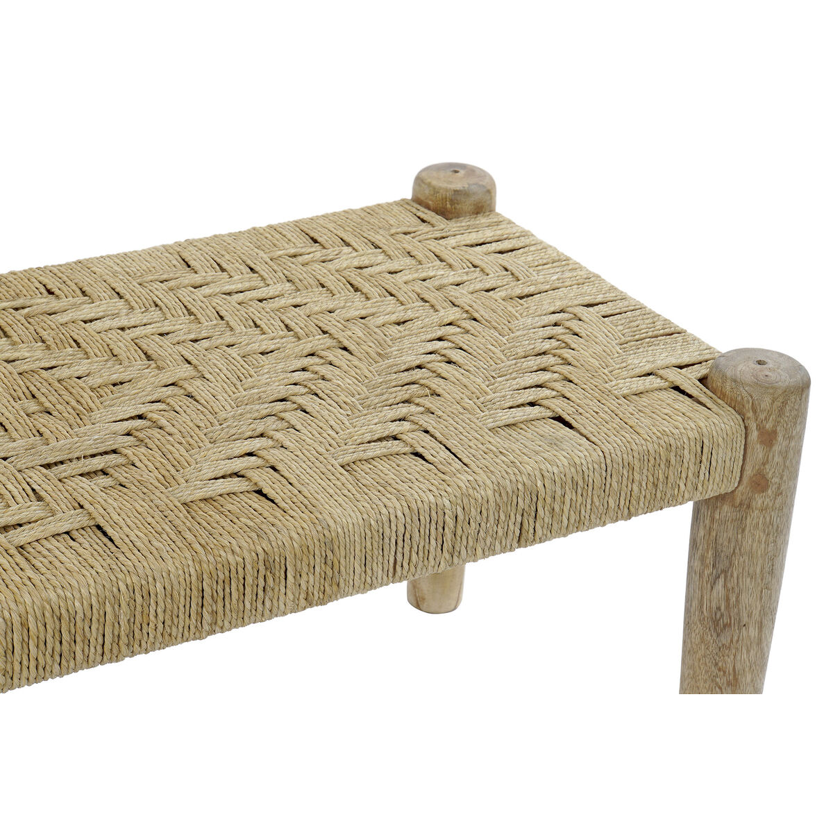 Sittpall DKD Home Decor Naturell Snöre Mangoträ (88 x 42 x 39,5 cm) - 2