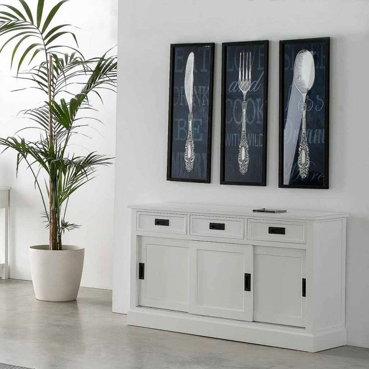 Tavla Alexandra House Living Glas Trä MDF 2 x 93 x 33 cm - 2