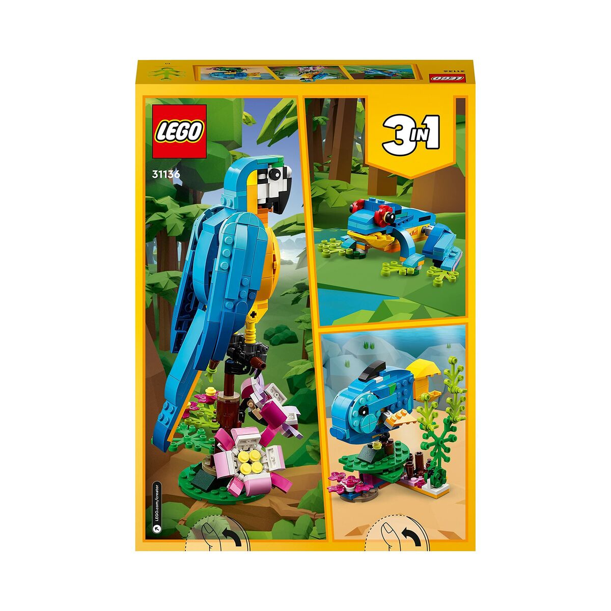Byggsats Lego Creator 31136 Exotic parrot with frog and fish 3 i 1 253 Delar - 8