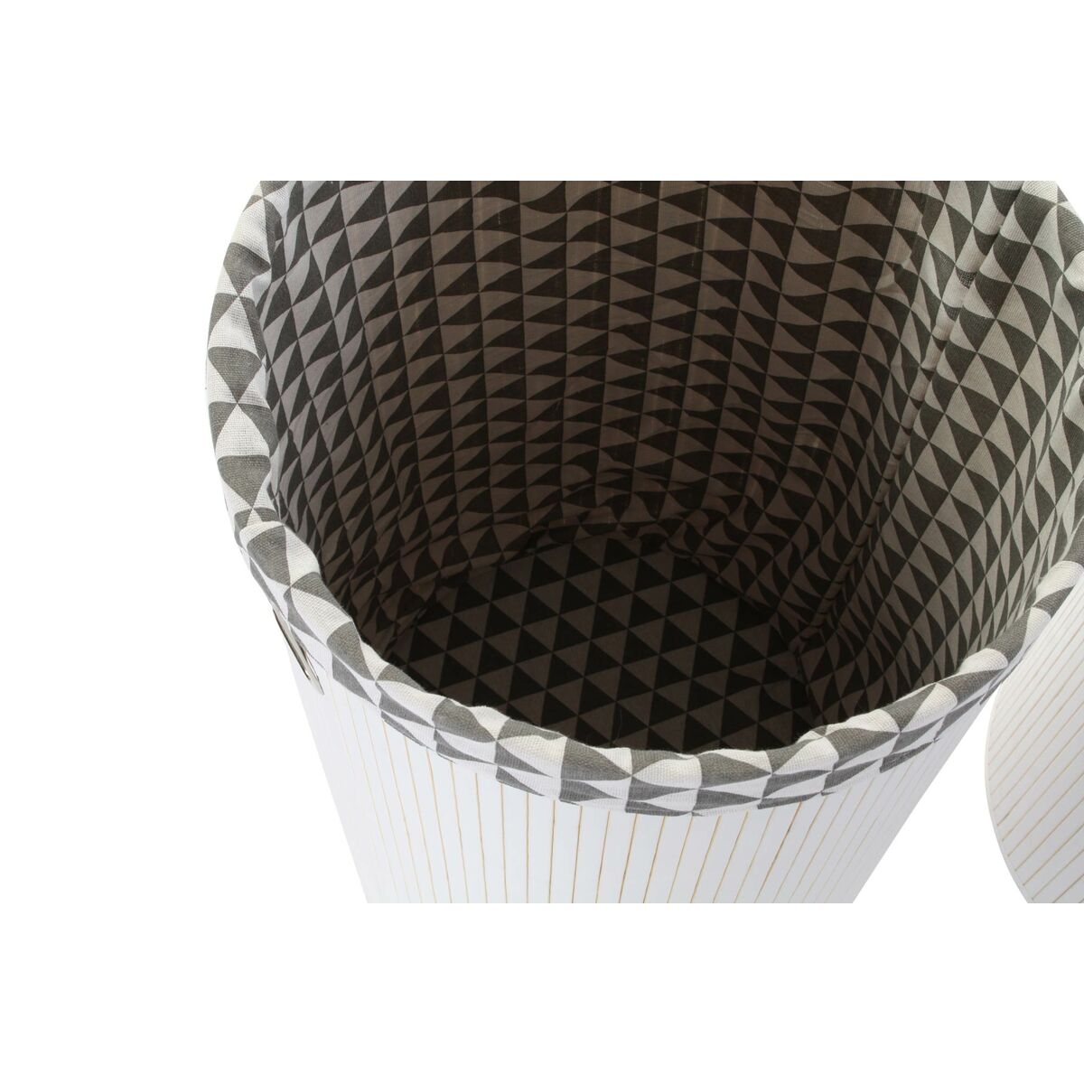 Tvättkorg DKD Home Decor Vit Grå Bambu 38 x 38 x 60 cm Set 3 Delar (2 antal) - 2