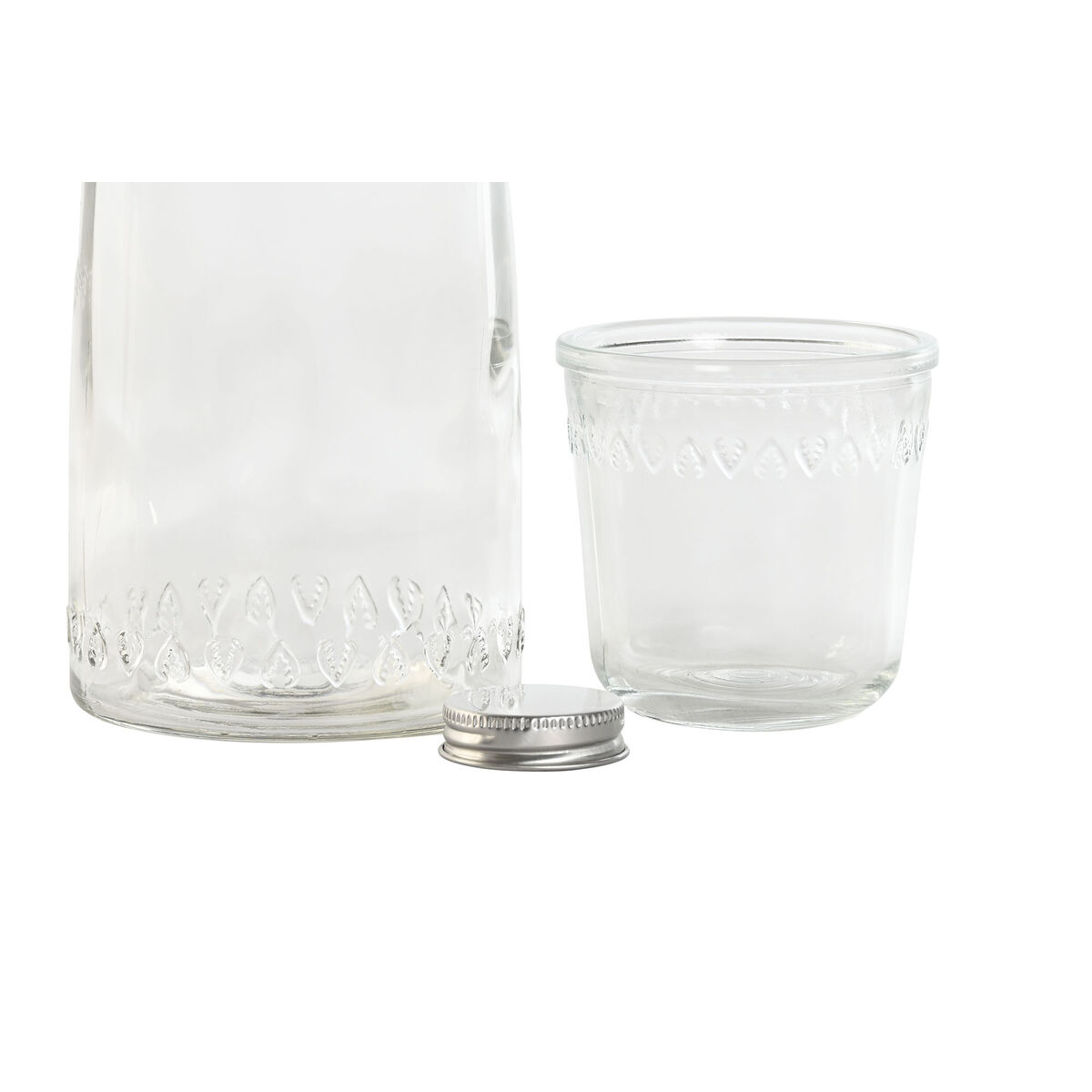 Vattenflaska Home ESPRIT Transparent Glas 240 ml 1 L - 4
