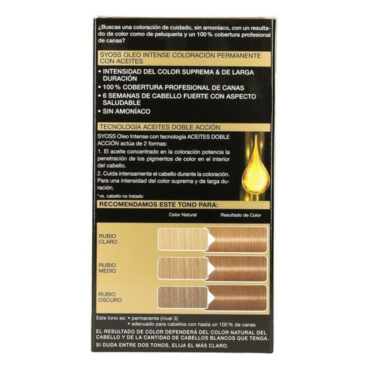 Permanent färg Syoss Olio Intense Naturell Blont Nº 7,10 Platinablont Nº 7.10-Rubio Natural - 11