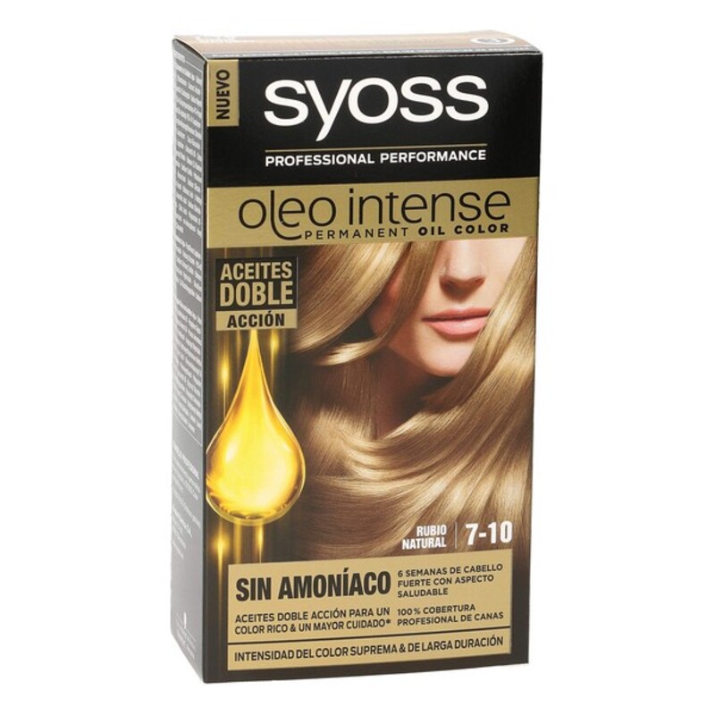 Permanent färg Syoss Olio Intense Naturell Blont Nº 7,10 Platinablont Nº 7.10-Rubio Natural - 2