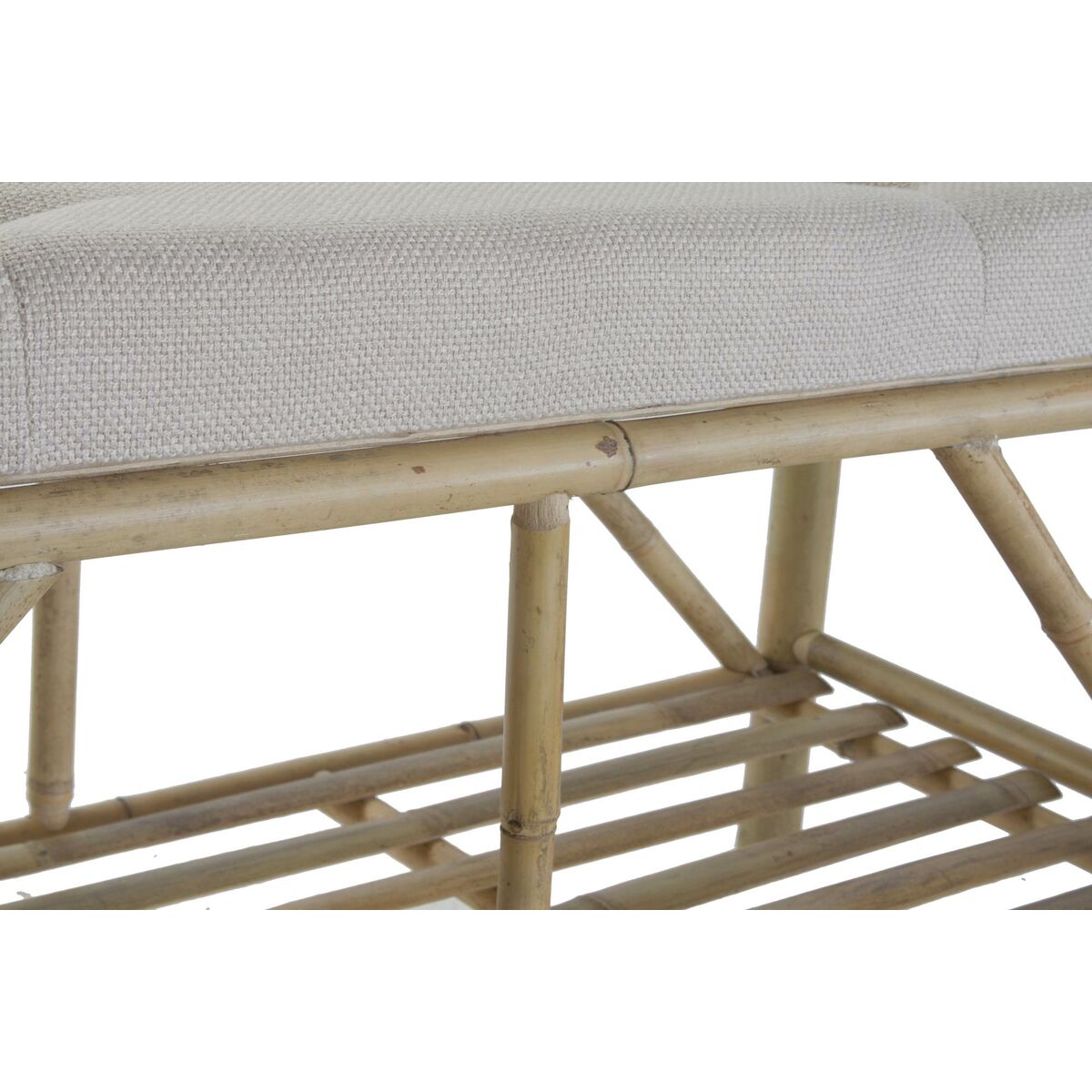 Sittpall DKD Home Decor Naturell Beige Brun Bomull Bambu (100 x 44 x 55 cm) - 5