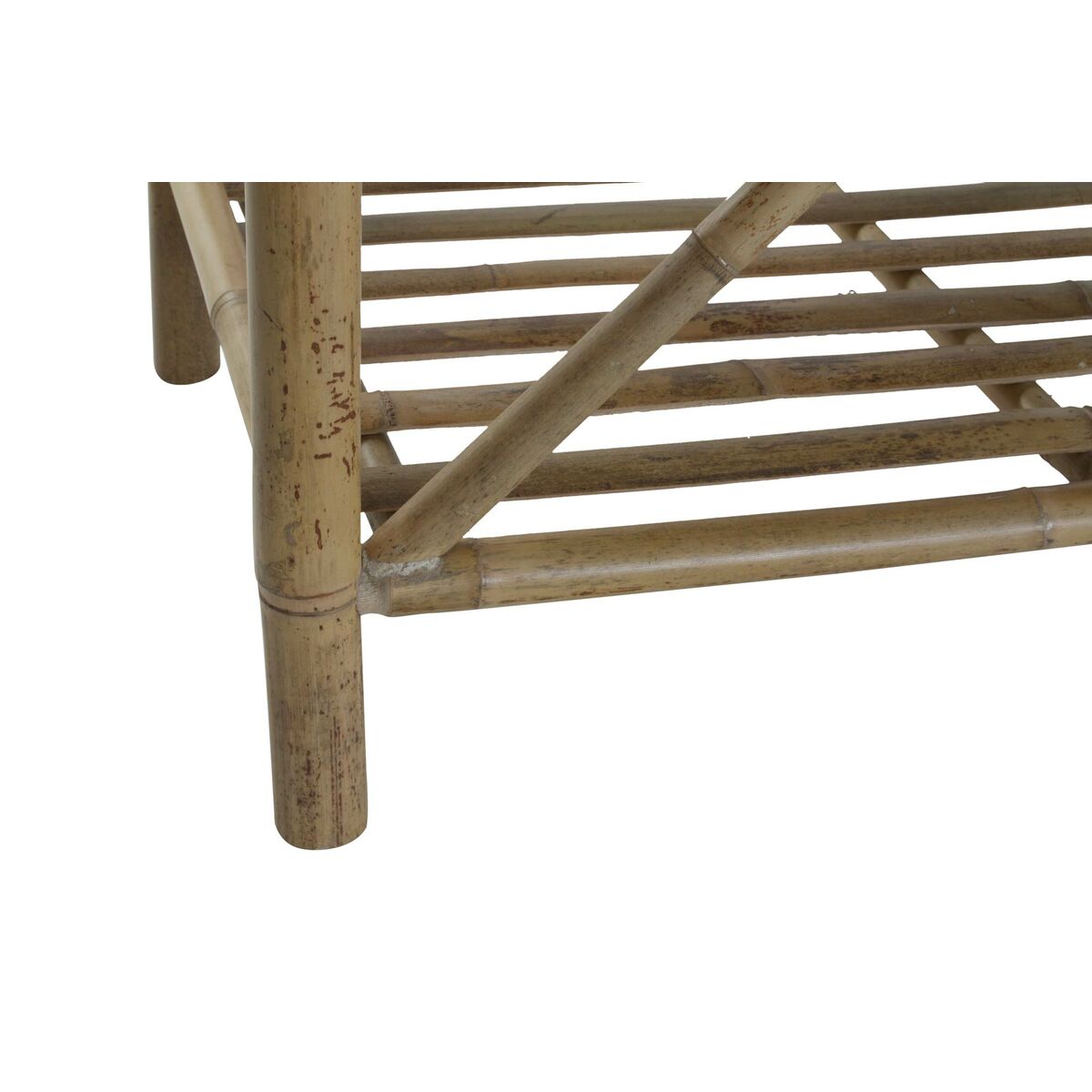 Sittpall DKD Home Decor Naturell Beige Brun Bomull Bambu (100 x 44 x 55 cm) - 4