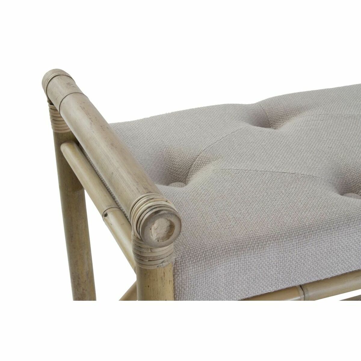 Sittpall DKD Home Decor Naturell Beige Brun Bomull Bambu (100 x 44 x 55 cm) - 6
