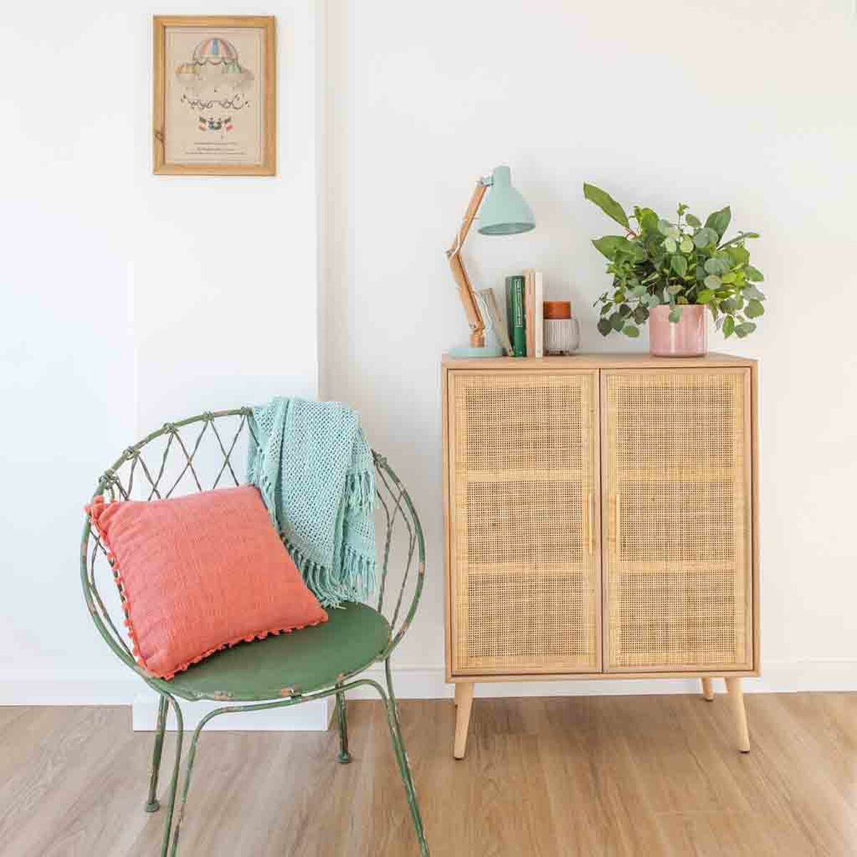 Skåp Alexandra House Living Naturell Trä MDF 37 x 101 x 80 cm - 2