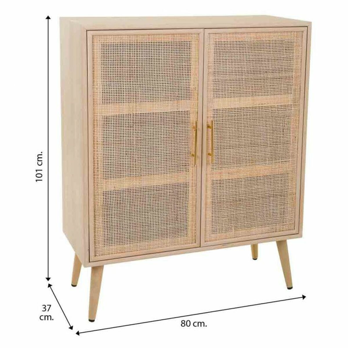 Skåp Alexandra House Living Naturell Trä MDF 37 x 101 x 80 cm - 6