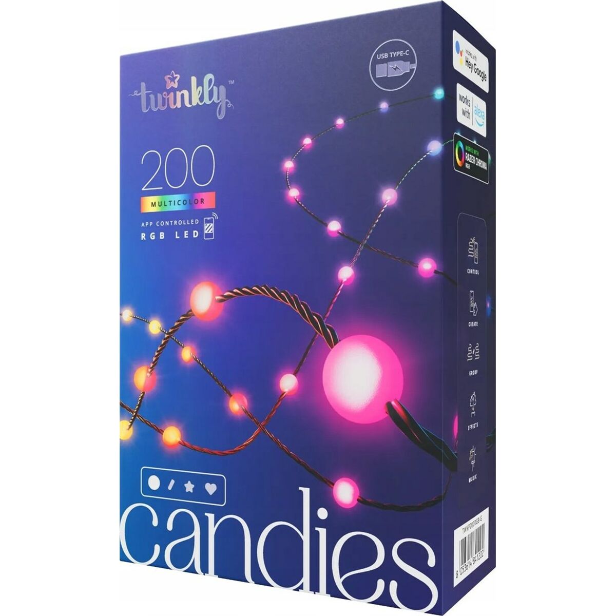 LED-krans Twinkly TWKP200RGB-G Jul 10 W Multicolour - 7
