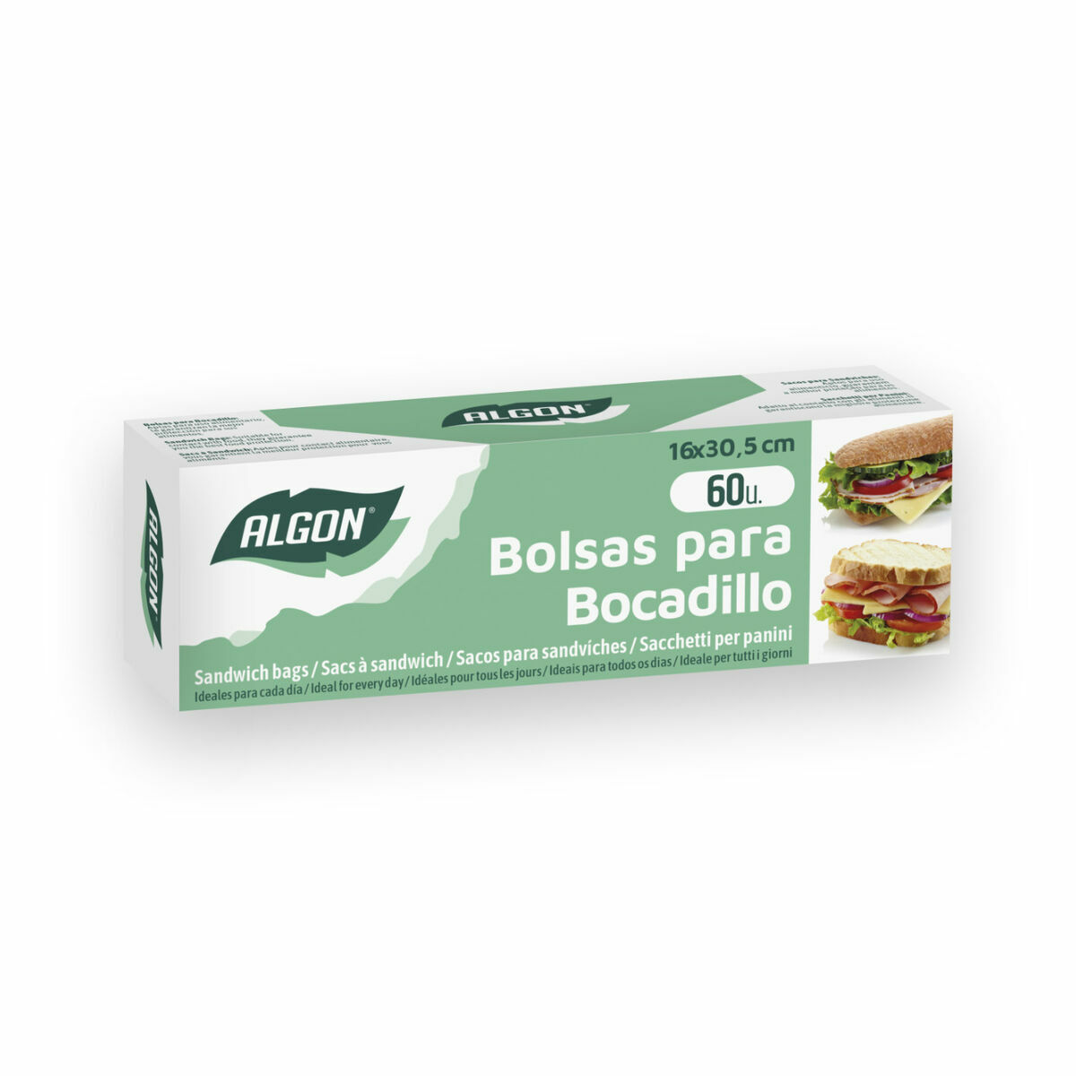 Set med återanvändningsbara livsmedelspåsar Algon Lunchväska 60 Delar 16 x 30,5 cm (24 antal) - 3