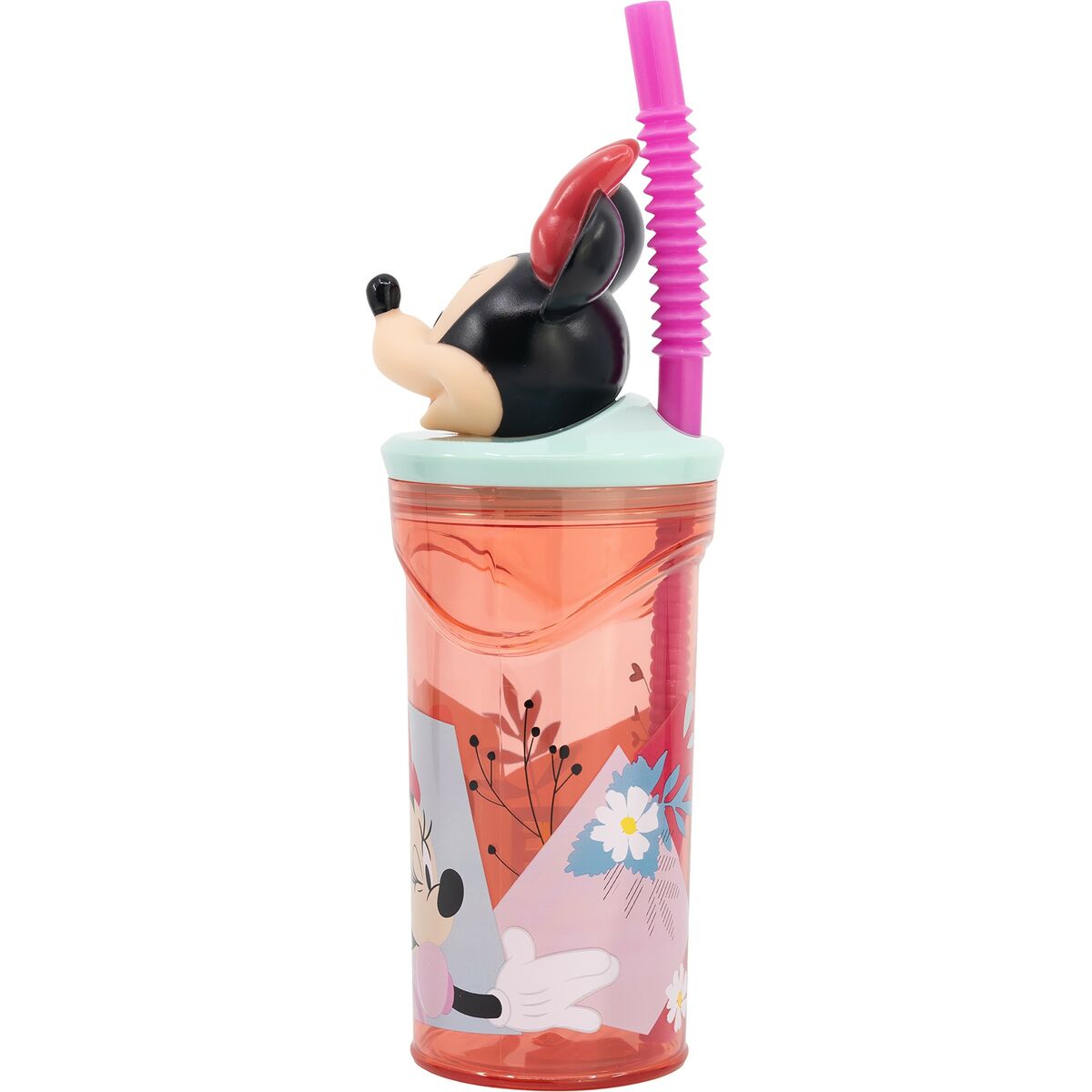 Muggen med Sugrör Minnie Mouse CZ11337 3D Rosa - 3