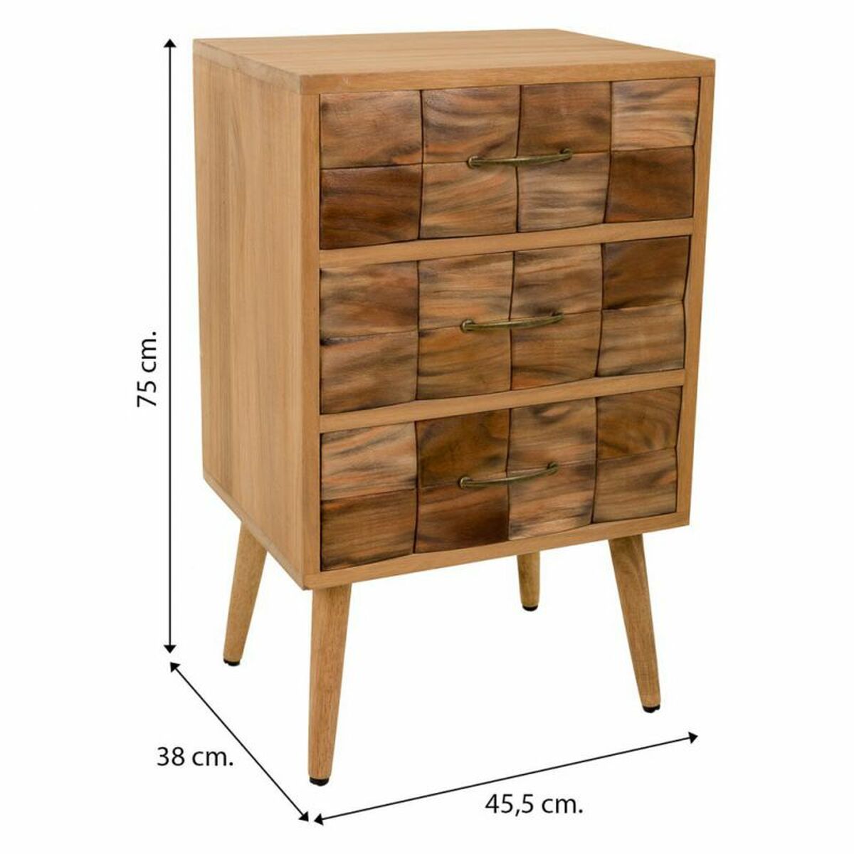 Byrå Alexandra House Living Naturell Paulowniaträ 75 x 38 x 45 cm - 7