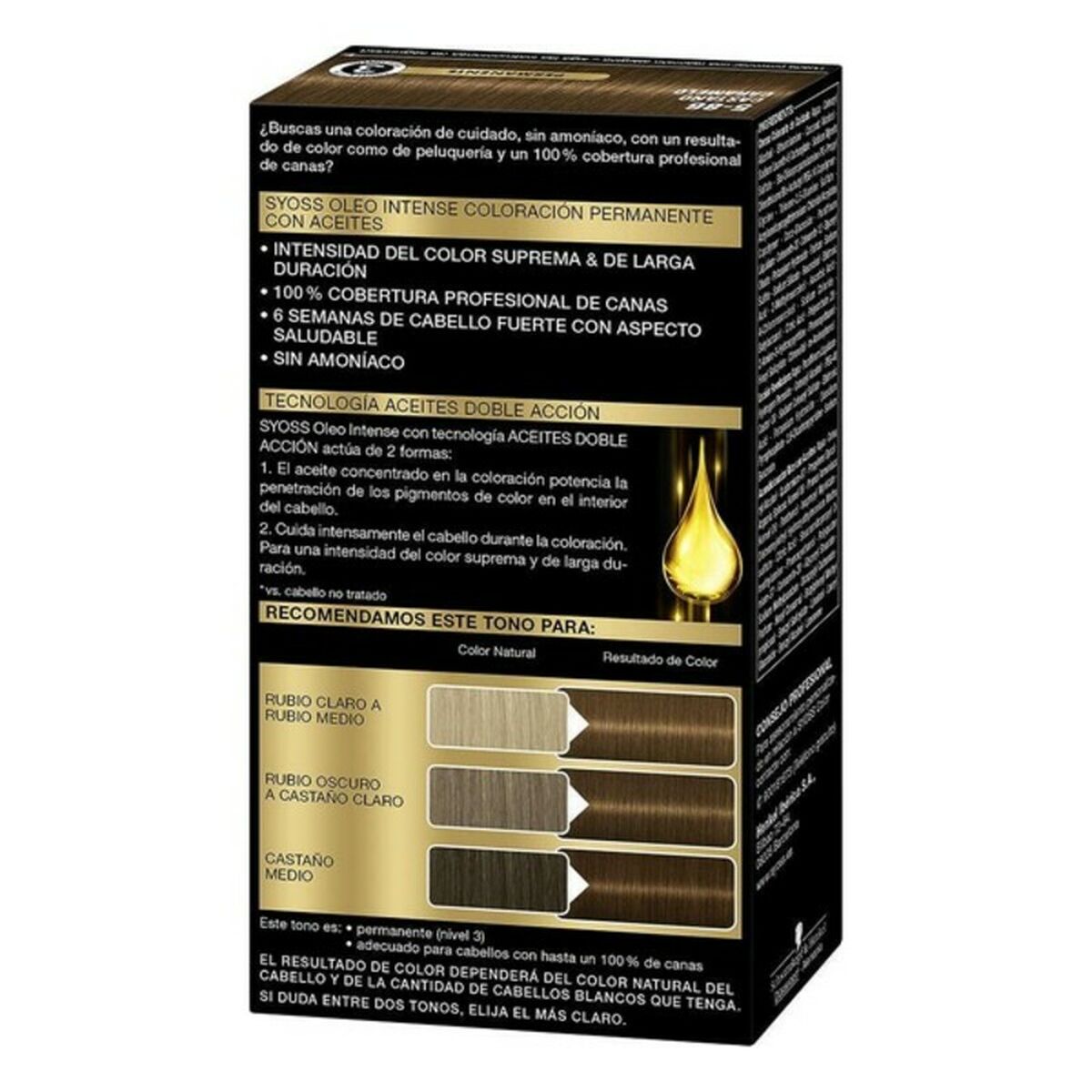 Permanent färg Syoss Olio Intense Karamellfärgat Kastanjebrun Nº 5,86 Platinablont Nº 5.86-Castano Caramelo - 5