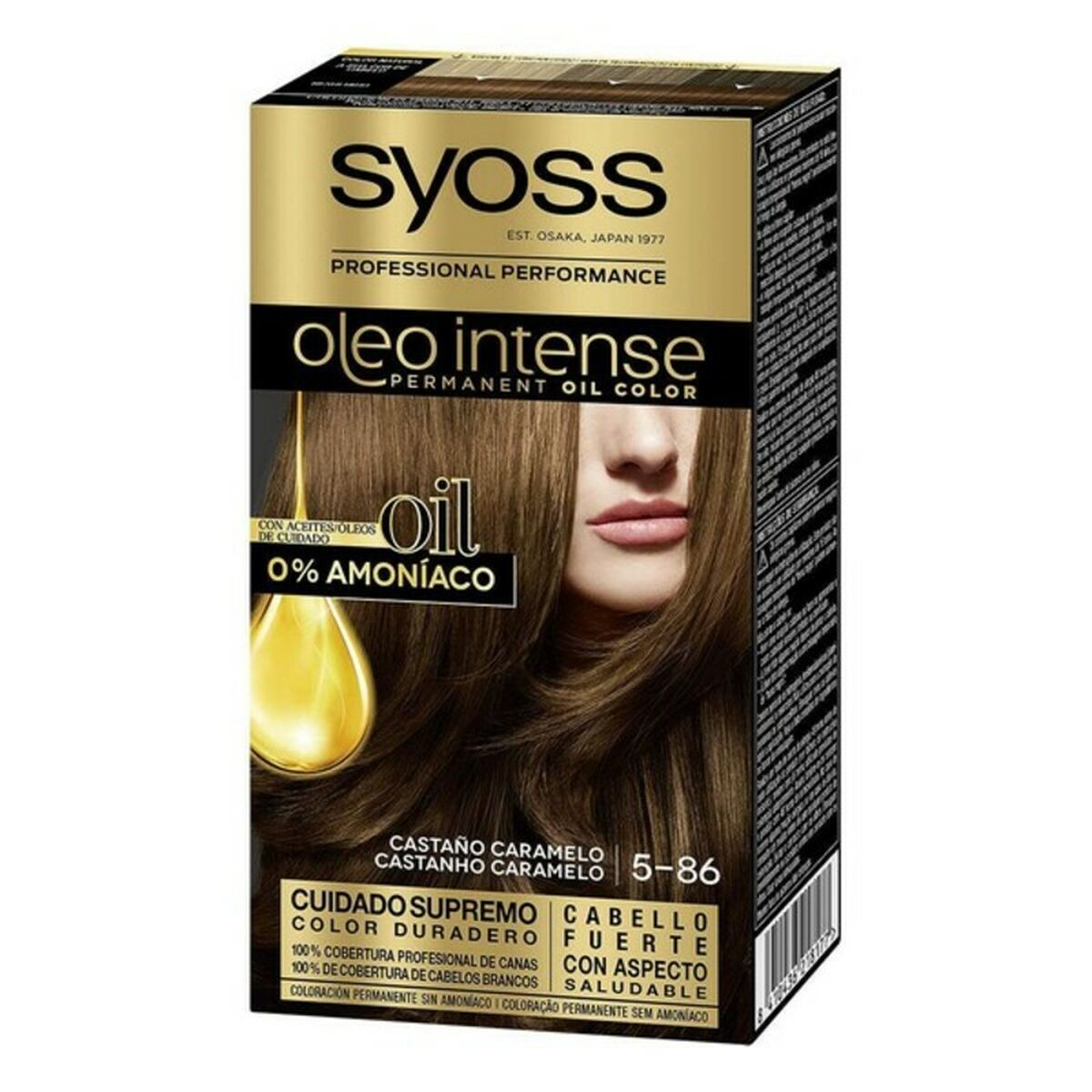 Permanent färg Syoss Olio Intense Karamellfärgat Kastanjebrun Nº 5,86 Platinablont Nº 5.86-Castano Caramelo - 6