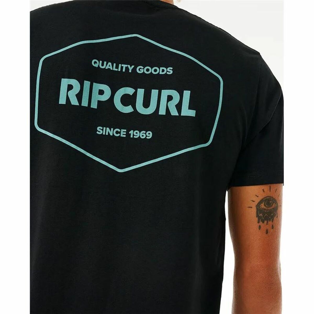 T-shirt med kortärm Herr Rip Curl Stapler  Svart - 5