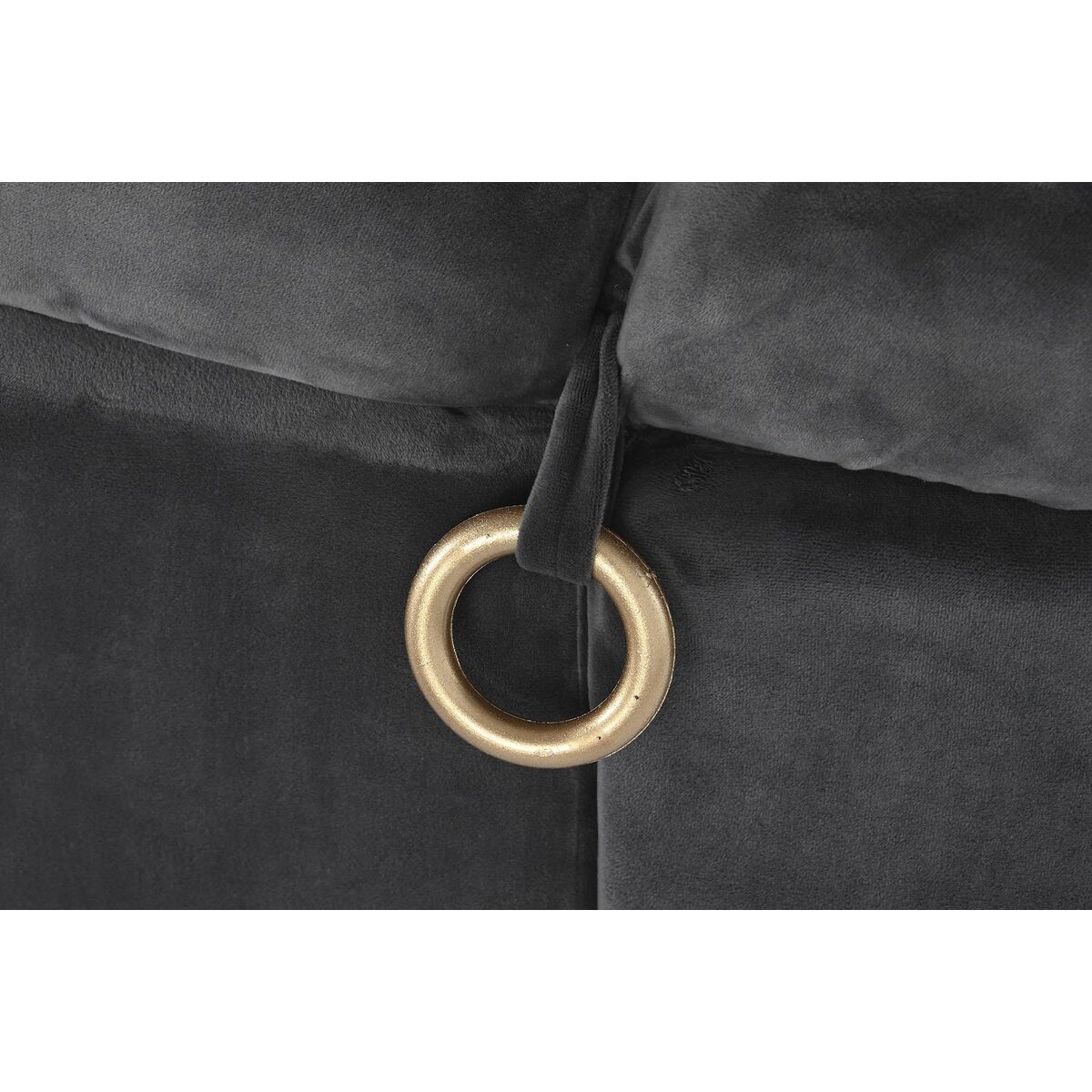 Sittpall DKD Home Decor   Grå Metall Polyester (125 x 56 x 53 cm) - 2